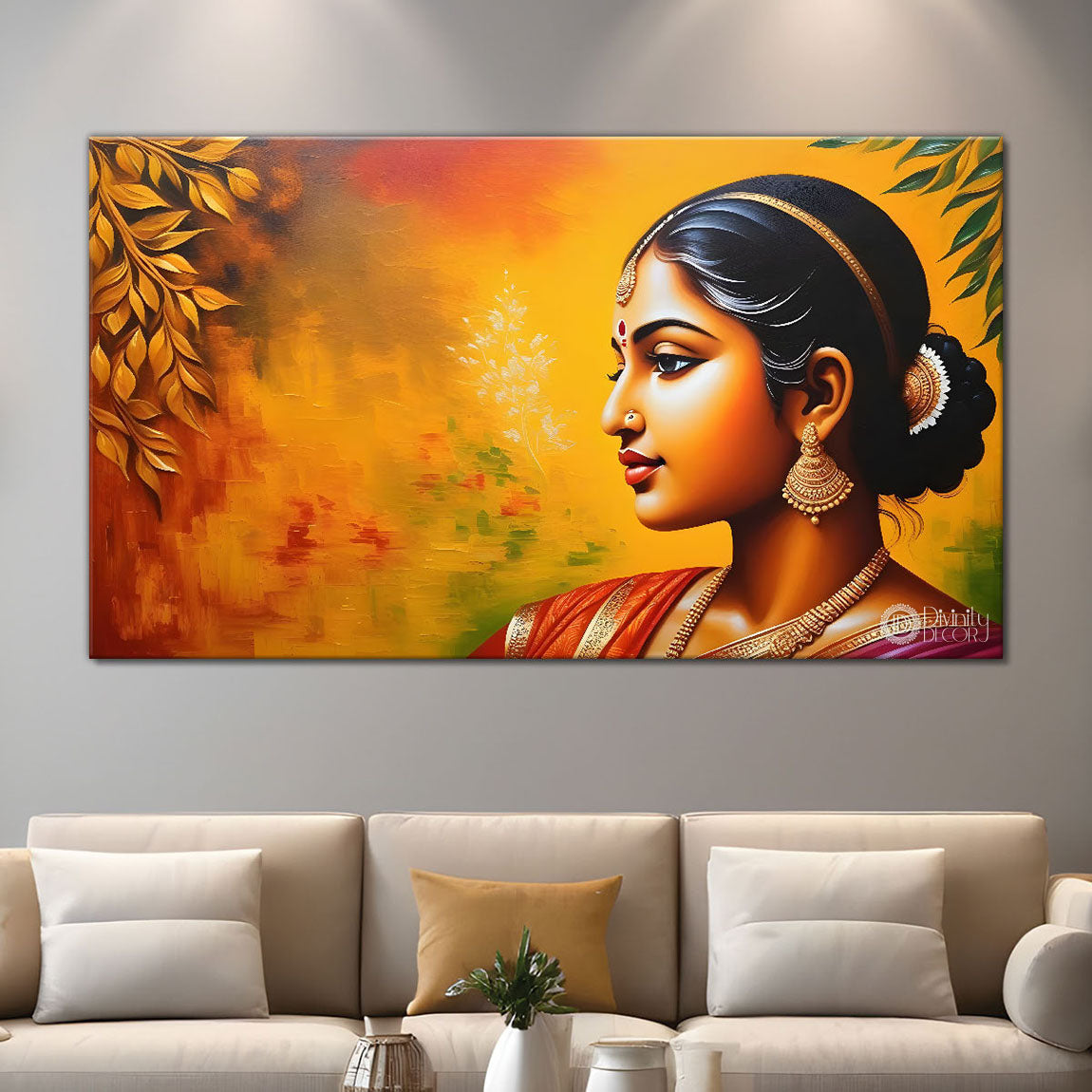 Tribal lady face modern art Canvas Painting - Design - Modern-L-460