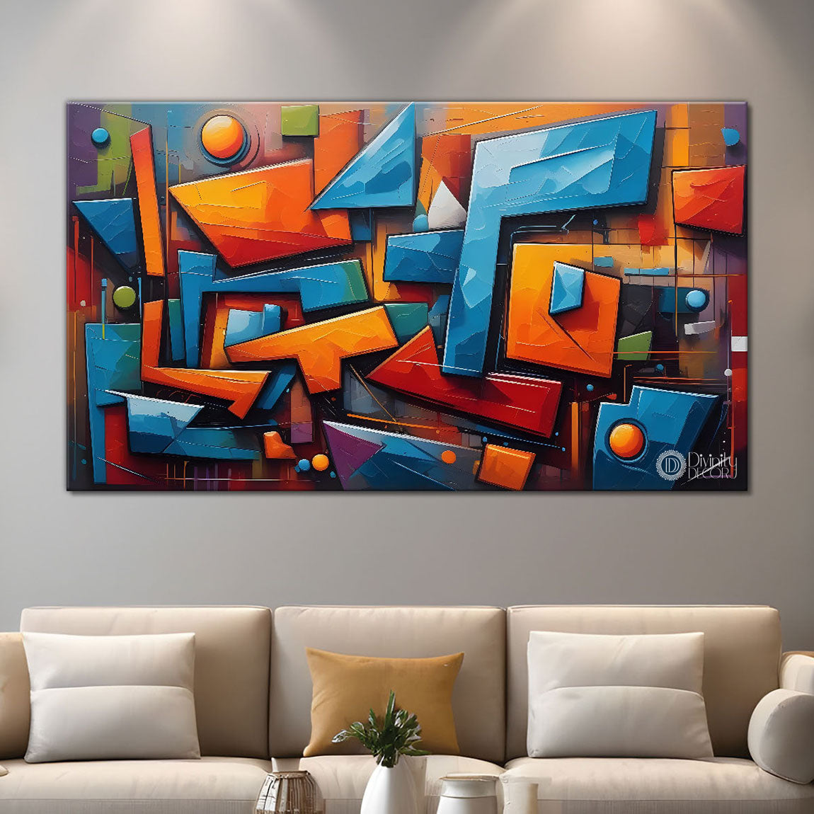 Gematrical pattern modern art Canvas Painting - Design - Modern-L-468