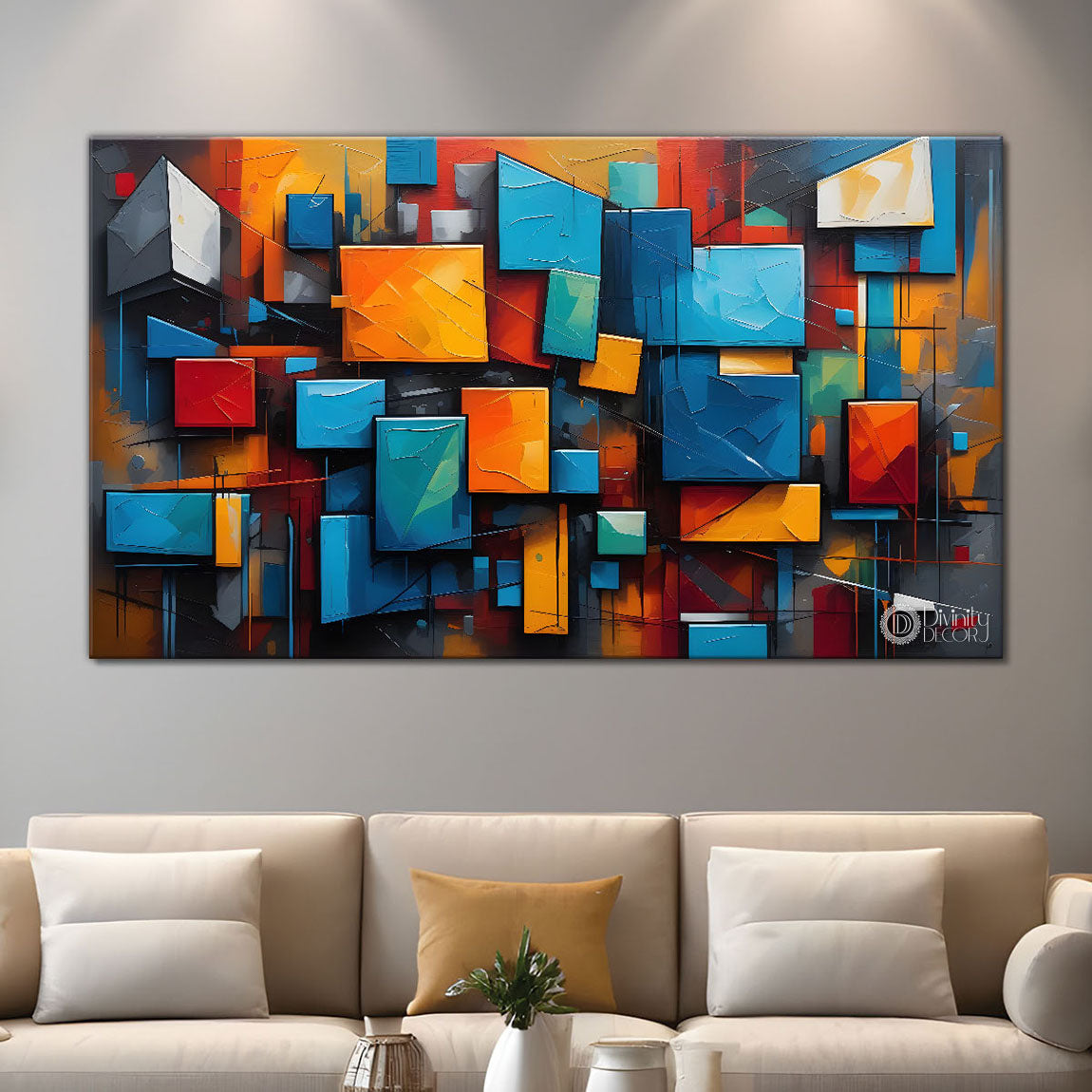 Gematrical pattern modern art Canvas Painting - Design - Modern-L-473