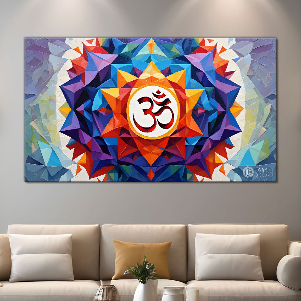 Colorful Textured om art Canvas Painting - Design - Modern-L-478