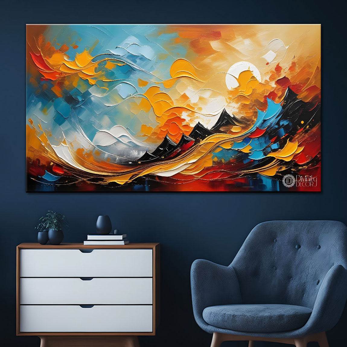 Colorful textured painting art Canvas Painting - Nature Art -478