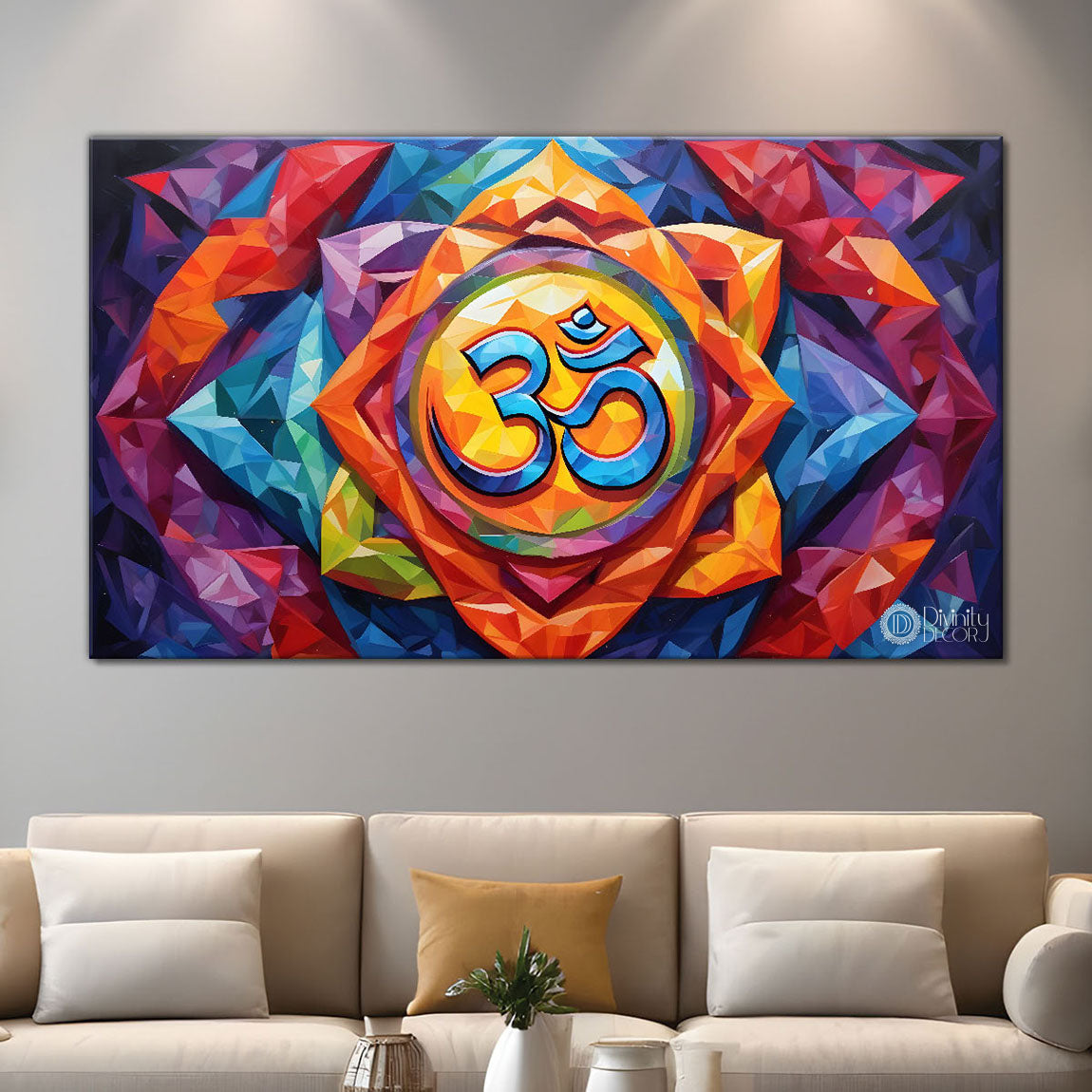 Colorful Textured om art Canvas Painting - Design - Modern-L-481