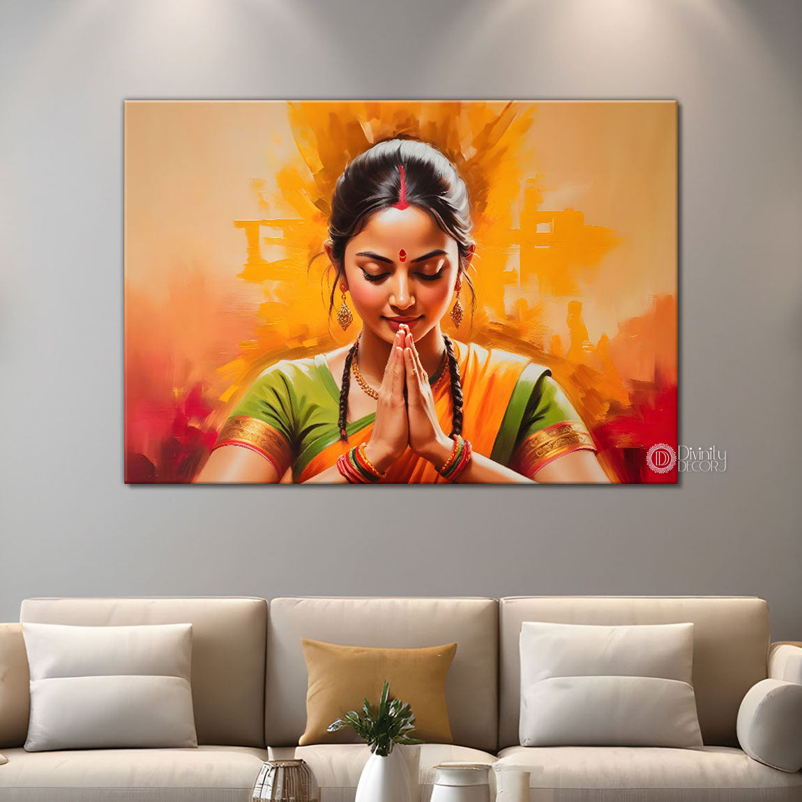 Beauty in brown lady textured modern art Canvas Painting - Design - Modern-L-496