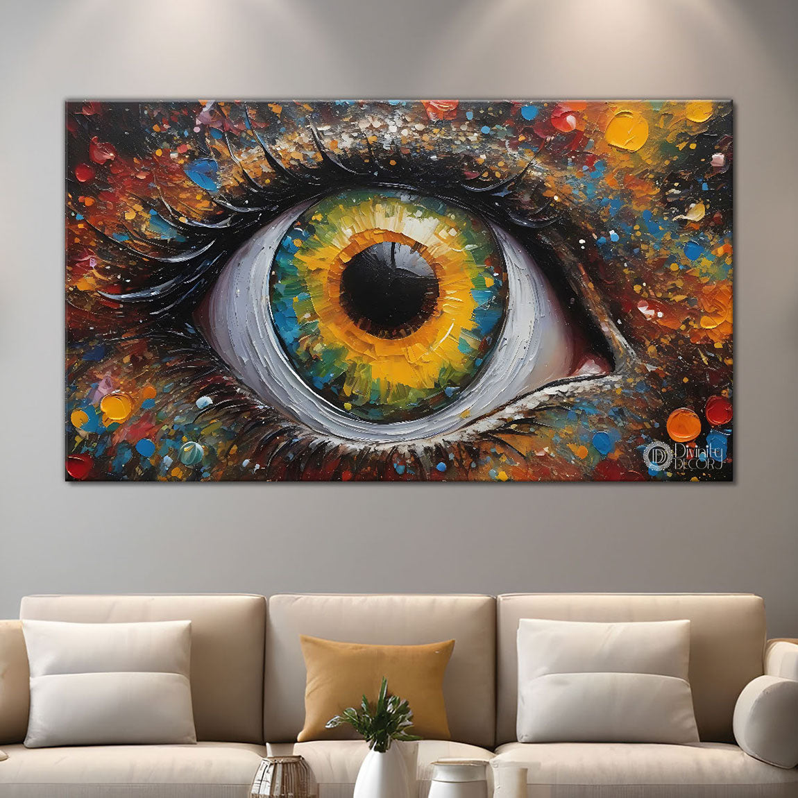 Eye in textured modern art Canvas Painting - Design - Modern-L-503