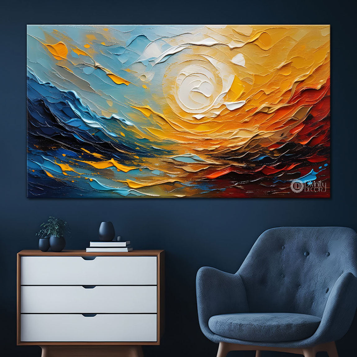 Colorful sky textured painting Canvas Painting - Nature Art -518