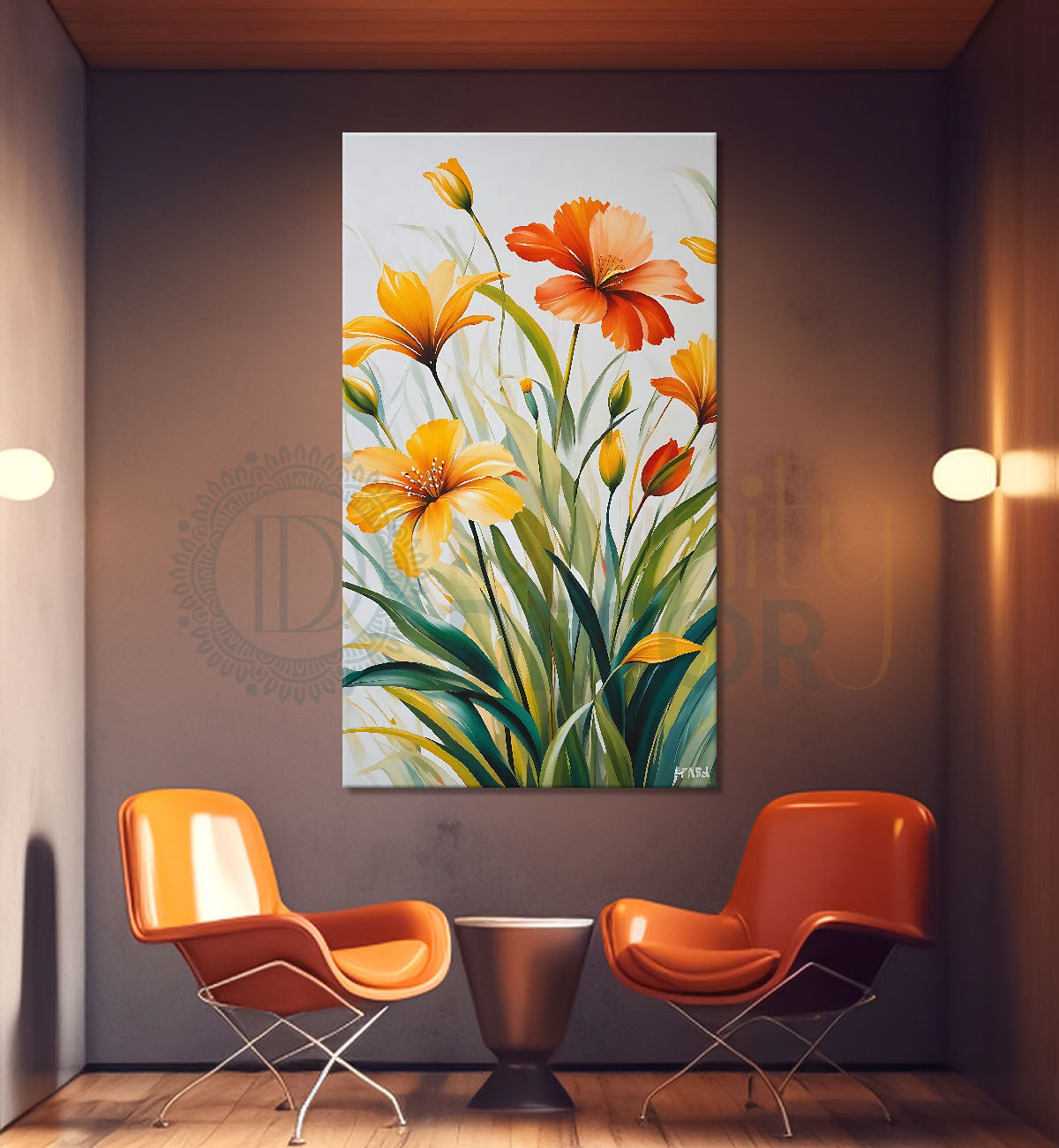 Yellow and pink flowers in light background  - Flower-V-540