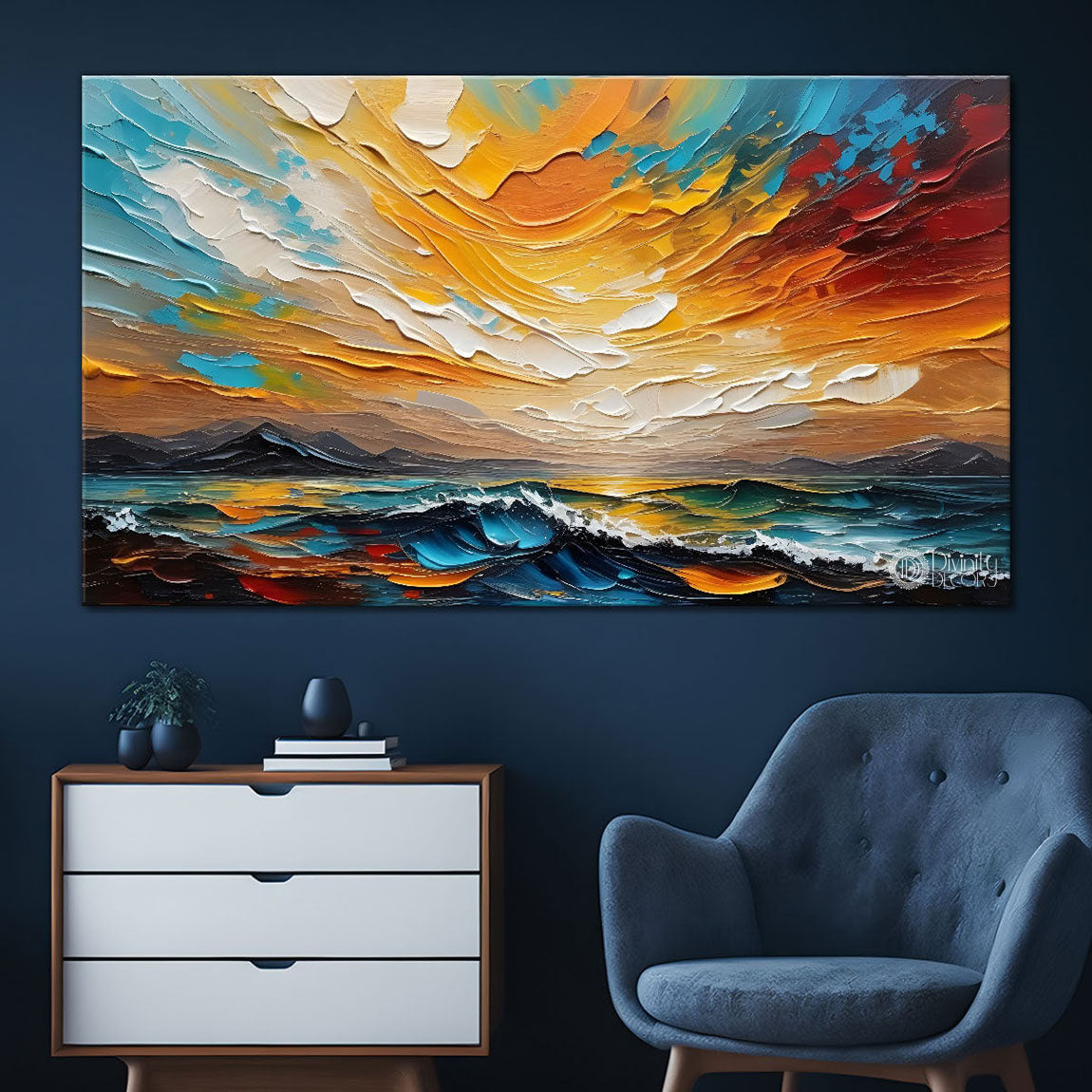 Colorful textured painting art Canvas Painting - Nature Art -550