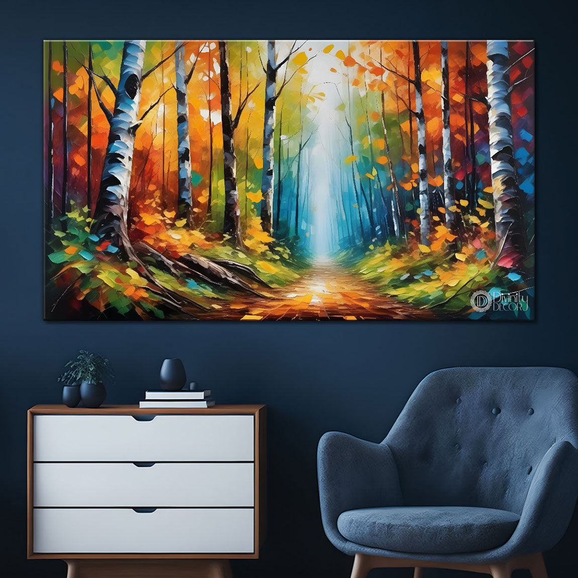 Colorful trees painting Canvas Painting - Nature Art -553