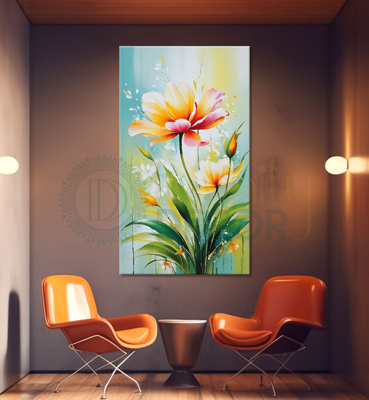 Yellow flower in green background - Flower-V-571