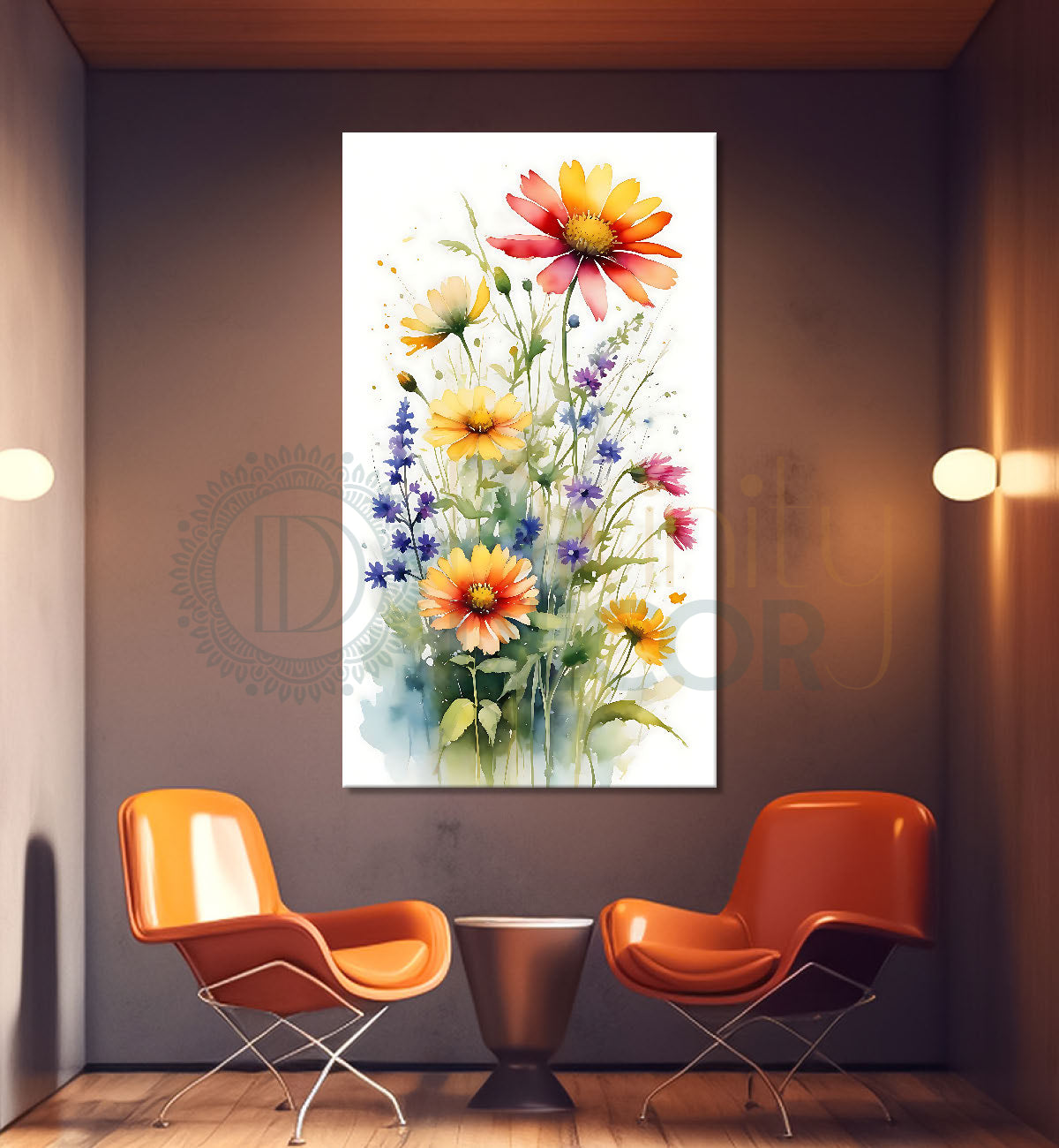 Yellow flowers in light textuerd art  - Flower-V-580