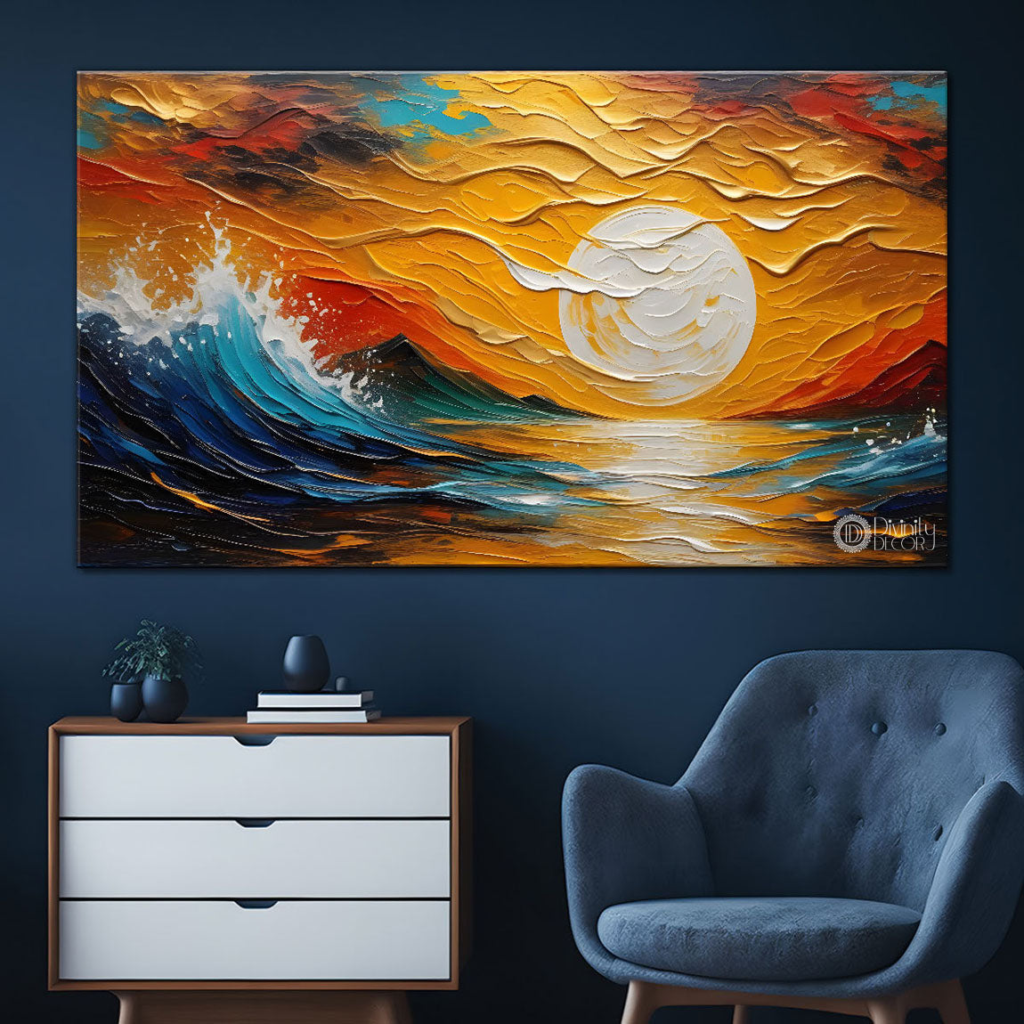 Mountains with sunrise painting Canvas Painting - Nature Art -626