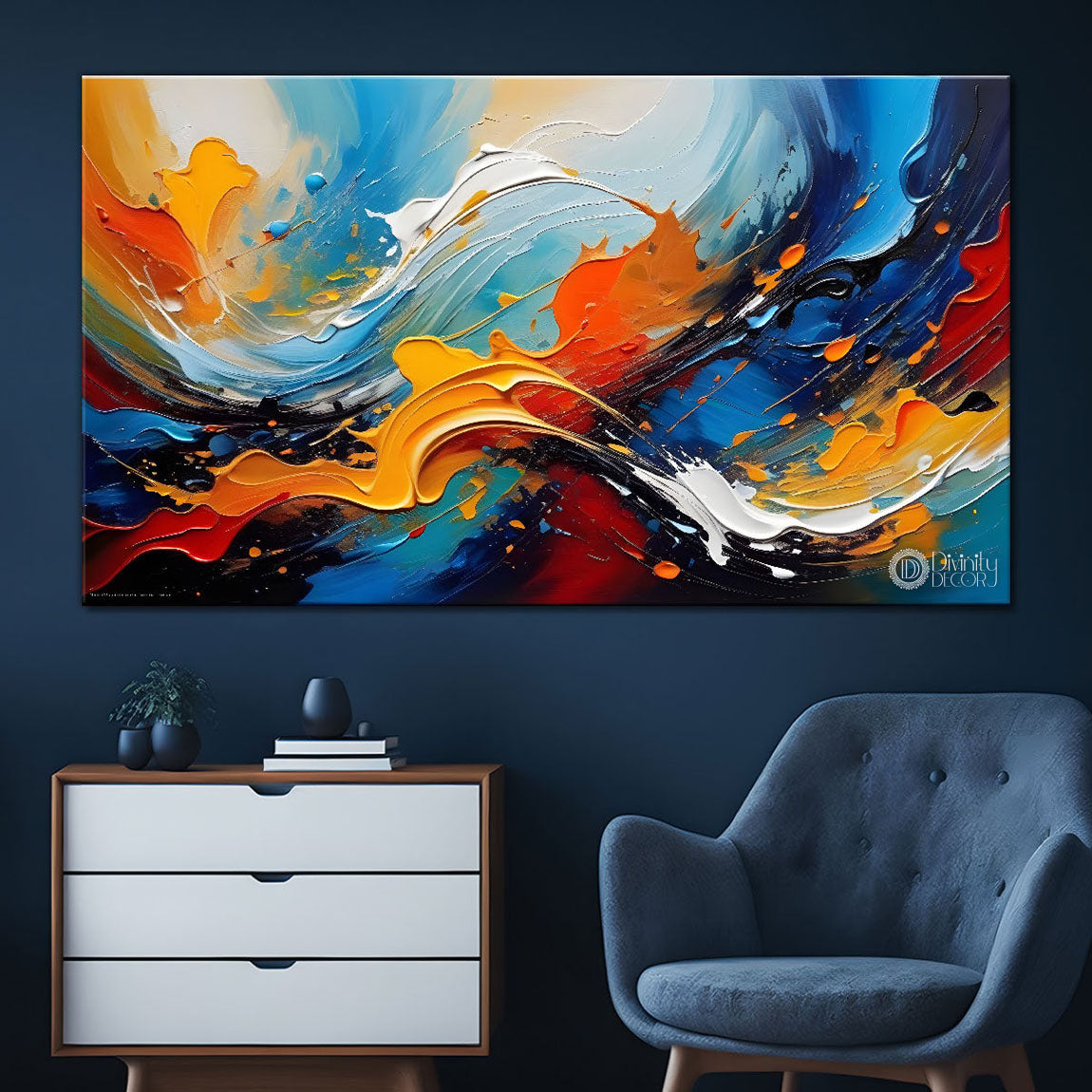 Colorful textured painting art Canvas Painting - Nature Art -674