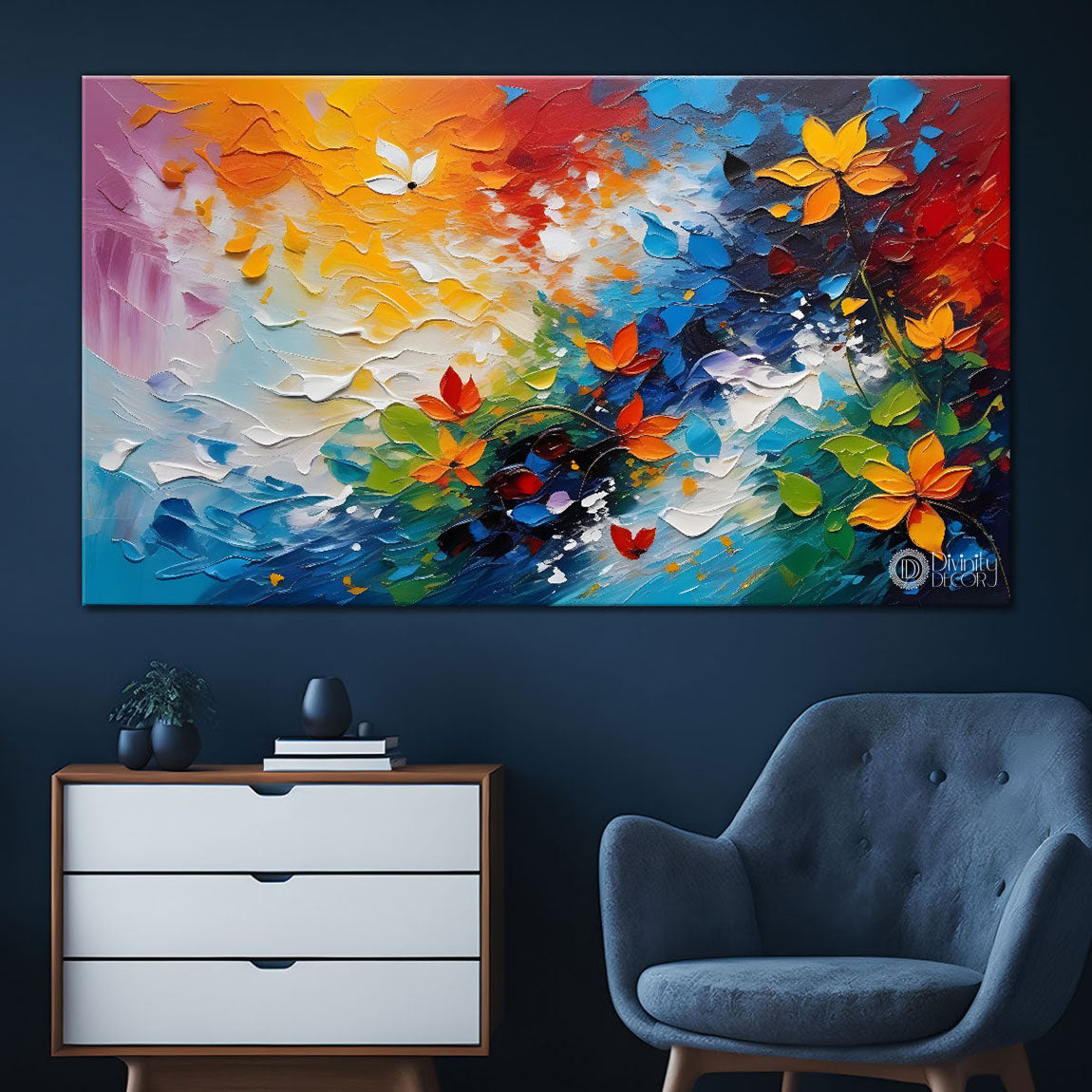 Colorful textured painting art Canvas Painting - Nature Art -720