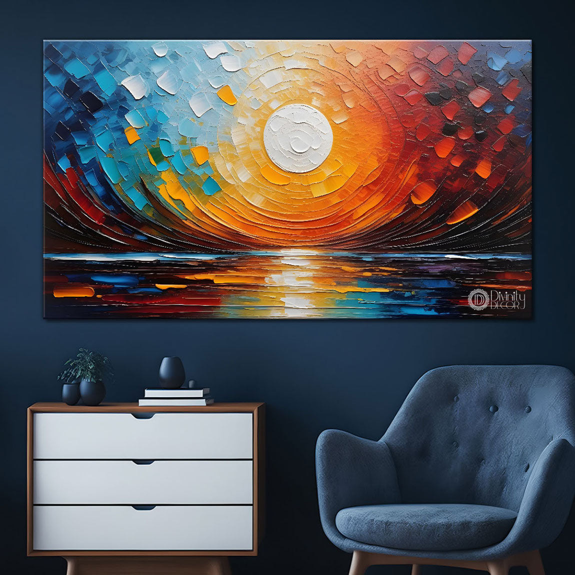 Sunrise with colorful sky painting Canvas Painting - Nature Art -721