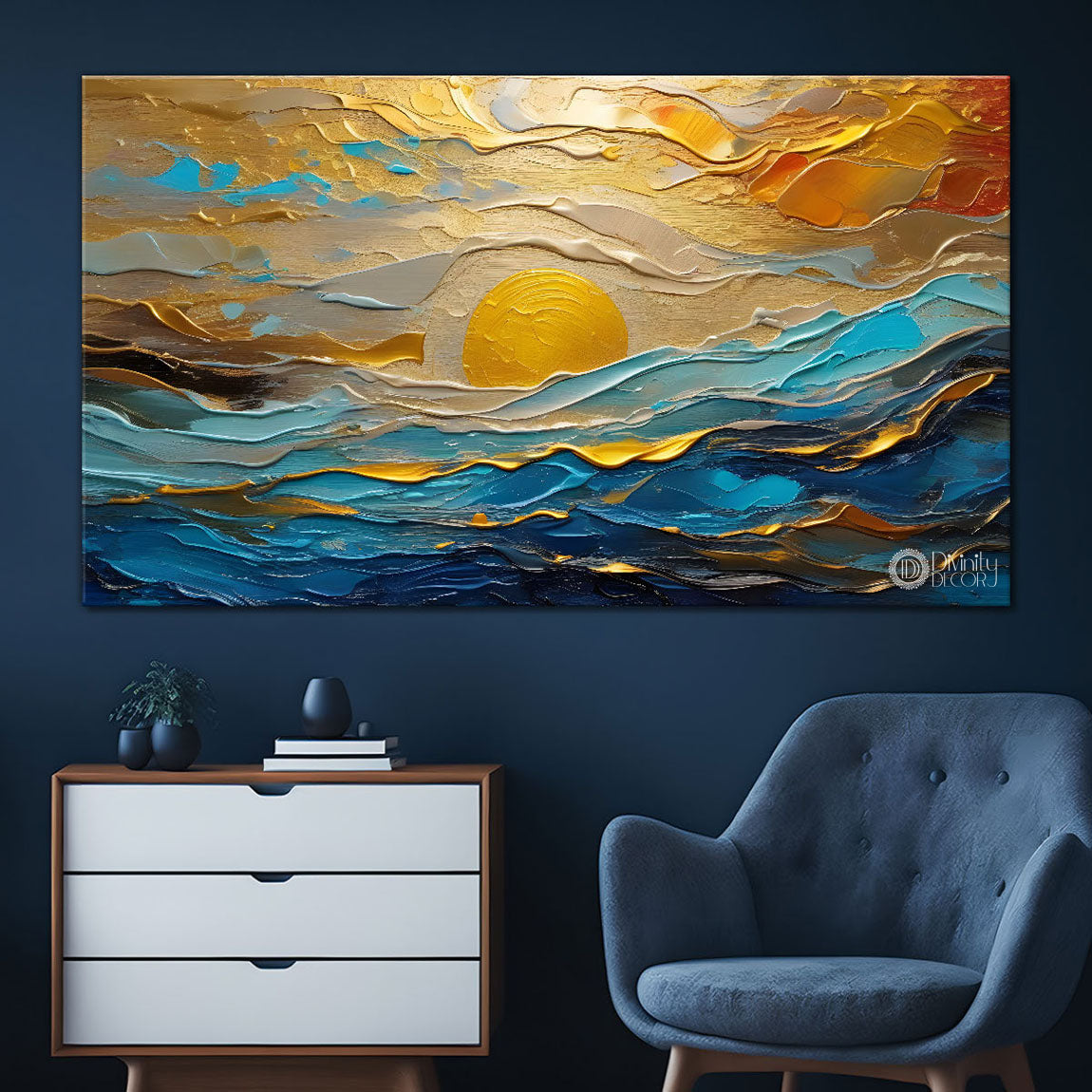 Sun in sky painting Canvas Painting - Nature Art -749