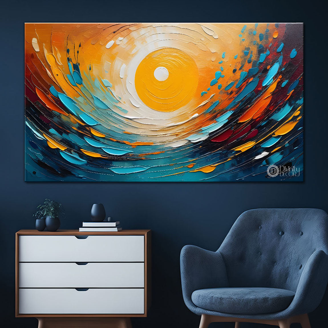 Sun in the colors painting Canvas Painting - Nature Art -752
