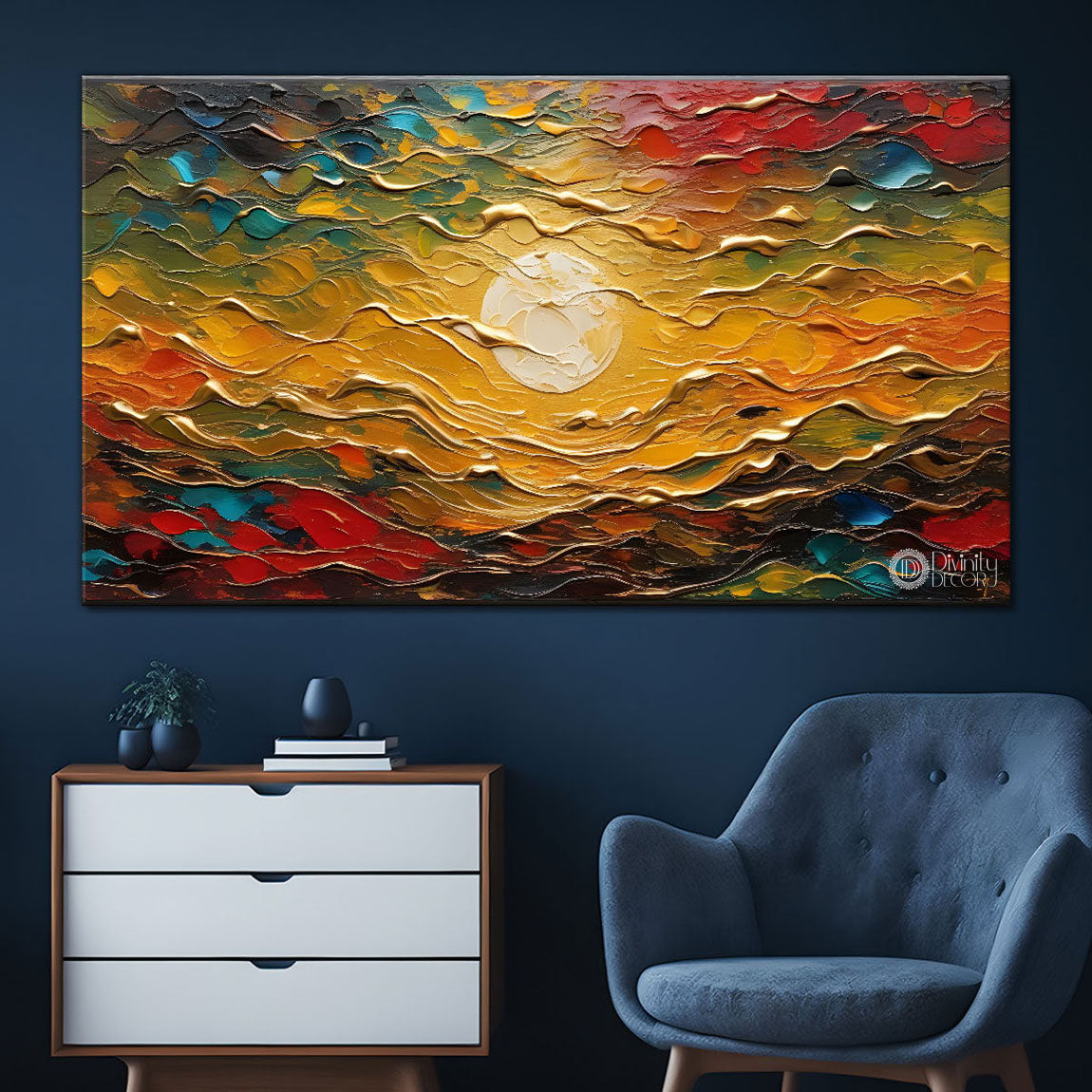 Sun in the colors painting Canvas Painting - Nature Art -758