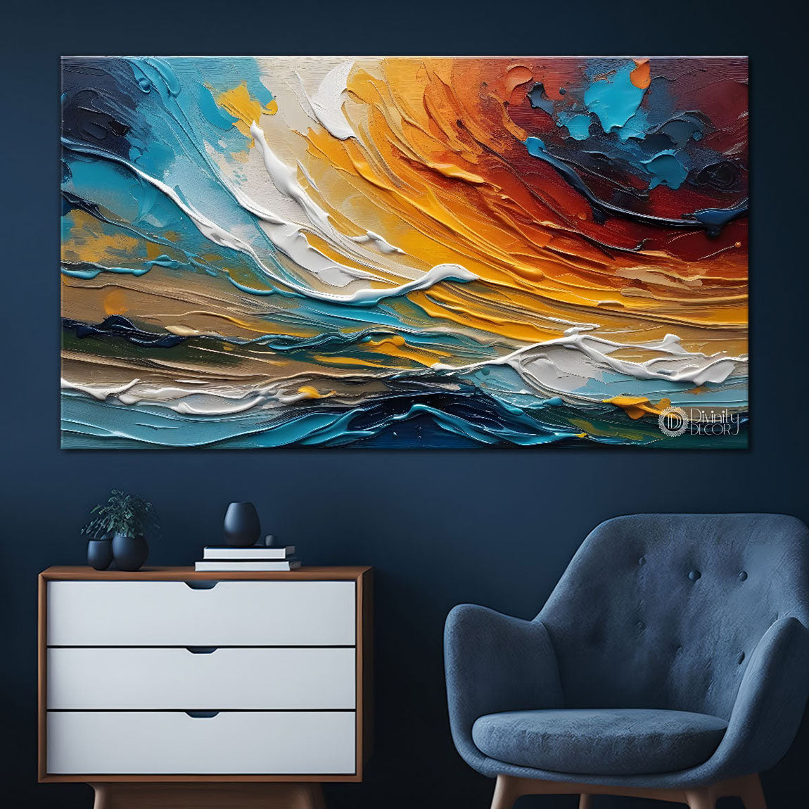 Colorful textured painting art Canvas Painting - Nature Art -782