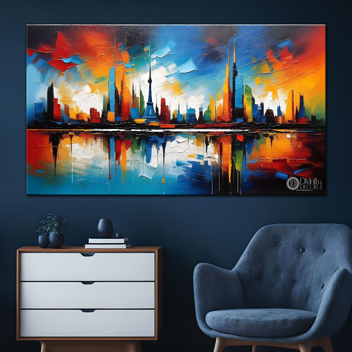 Colorful city painting Canvas Painting - Nature Art -789