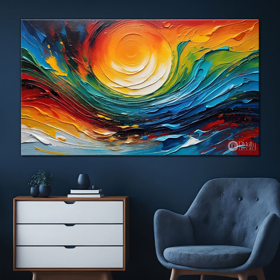 Sun in the colors painting Canvas Painting - Nature Art -793