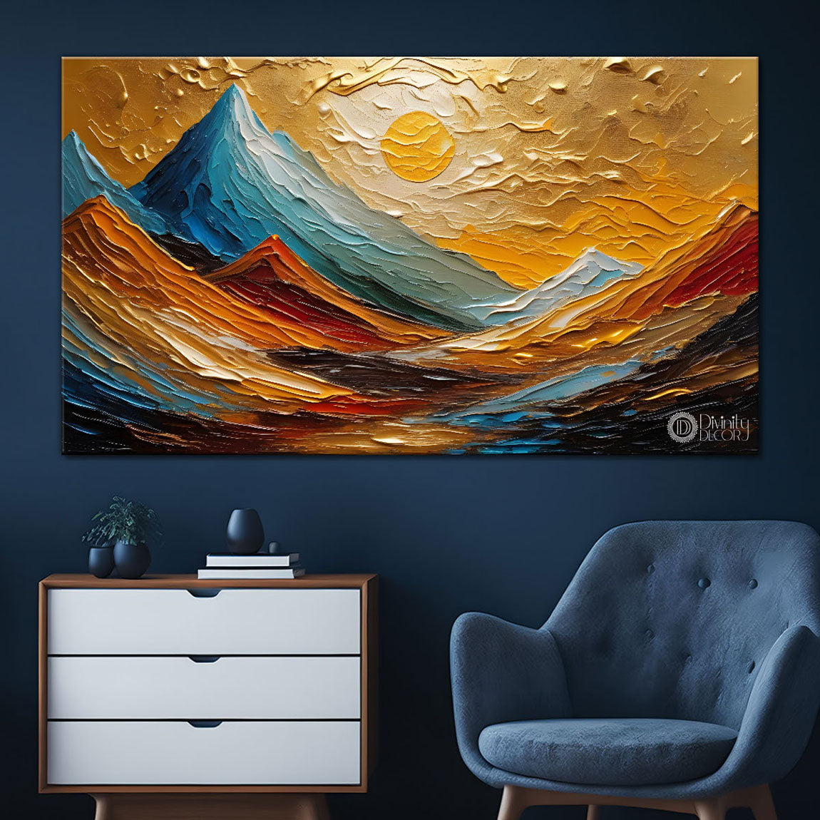 Colorful mountains painting Canvas Painting - Nature Art -796