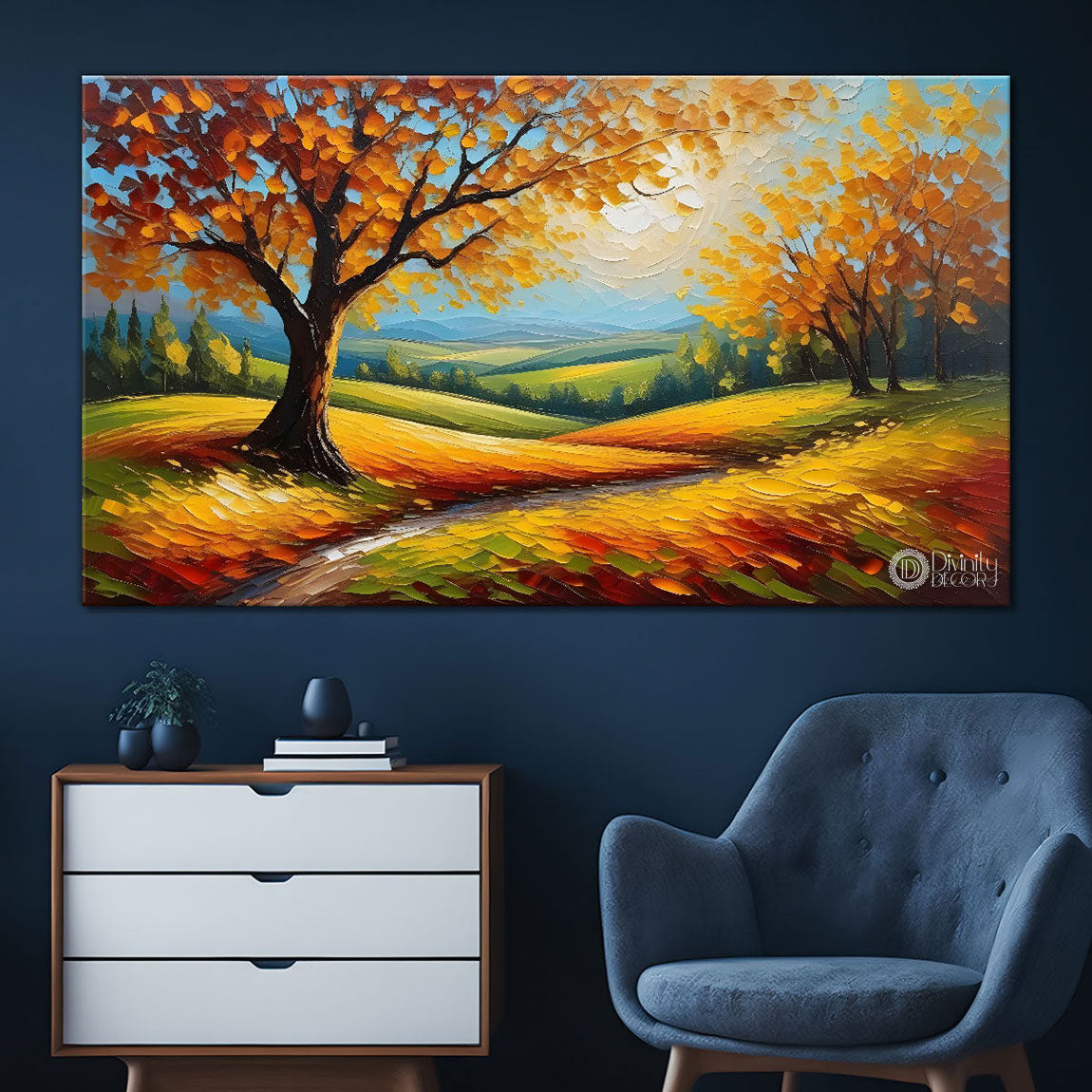 Trees with the land painting Canvas Painting - Nature Art -802