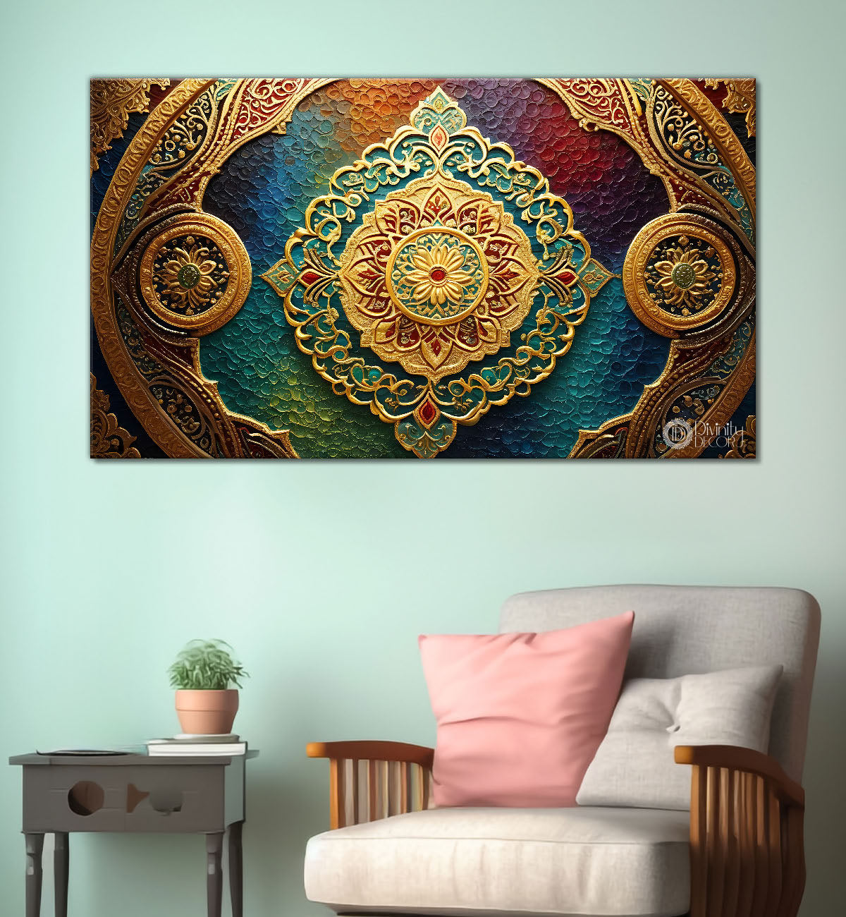 Islamic textured modern art in bright colors Canvas Painting - Islamic paintings - 83