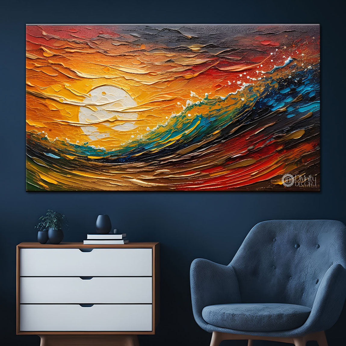 Sun in the colors painting Canvas Painting - Nature Art -830