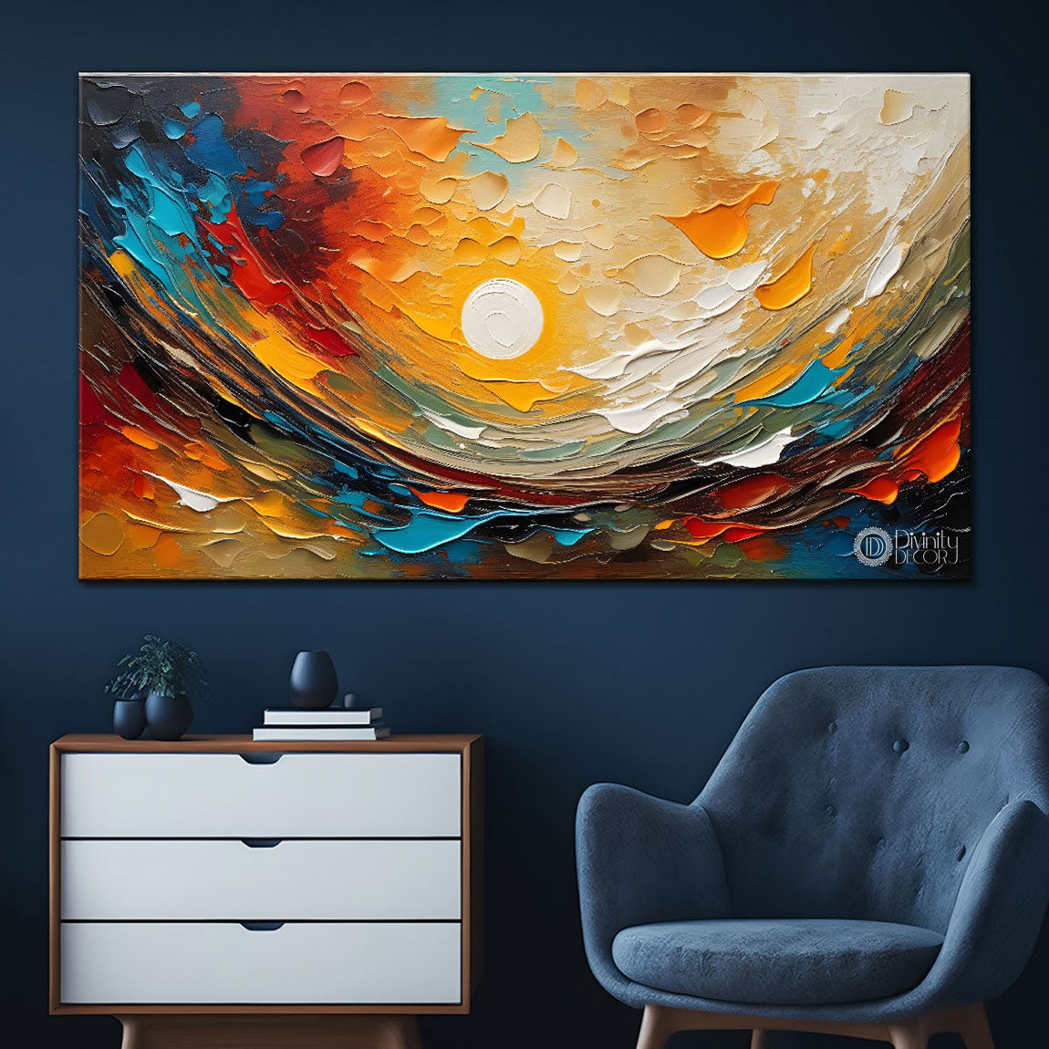 Sun in the colors painting Canvas Painting - Nature Art -839