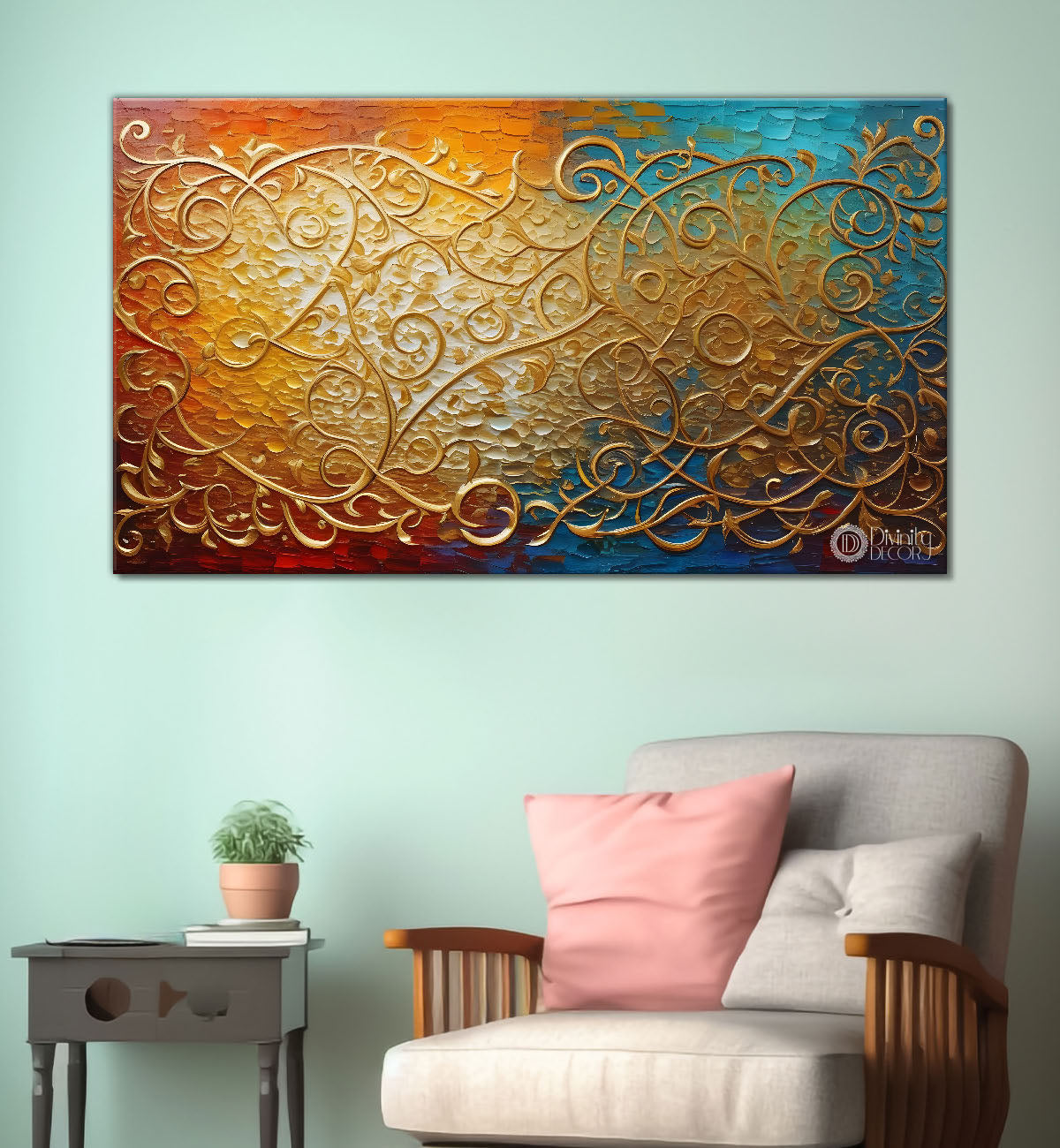 Islamic textured modern art in bright colors Canvas Painting - Islamic paintings - 84