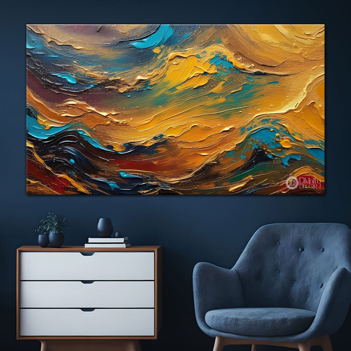 Mountains with the colors painting Canvas Painting - Nature Art -846