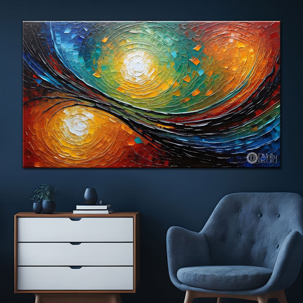 Sun in the colors painting Canvas Painting - Nature Art -848