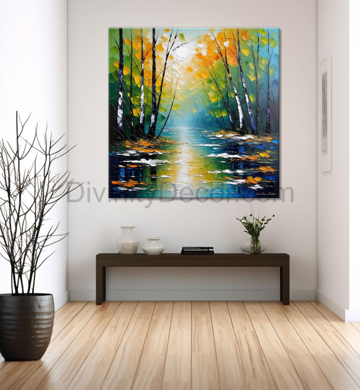 Colourful natural art painting Canvas Painting 24X24 - Nature Art -S-5