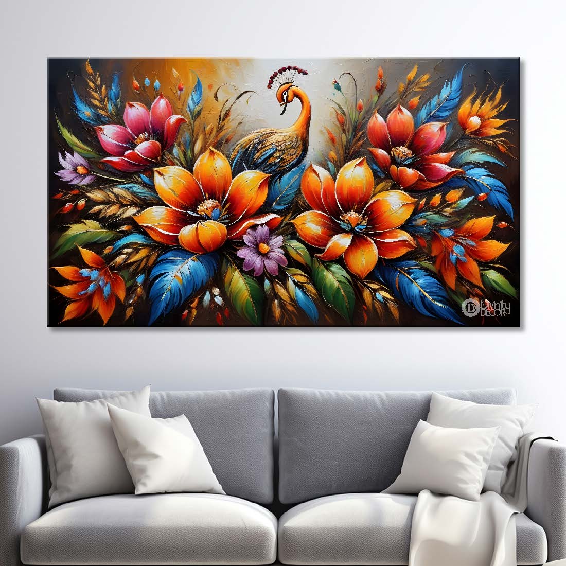 Colorful flowers textured painting - Design - Flower-8