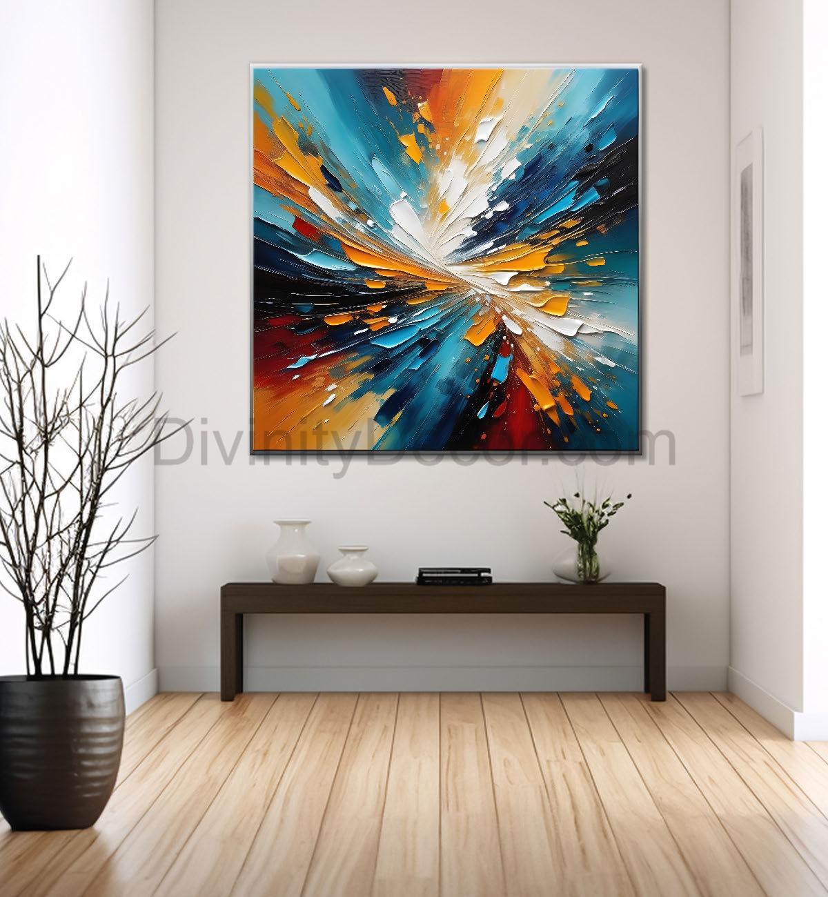 Colourful textured painting Canvas Painting 24X24 - Nature Art -S-9