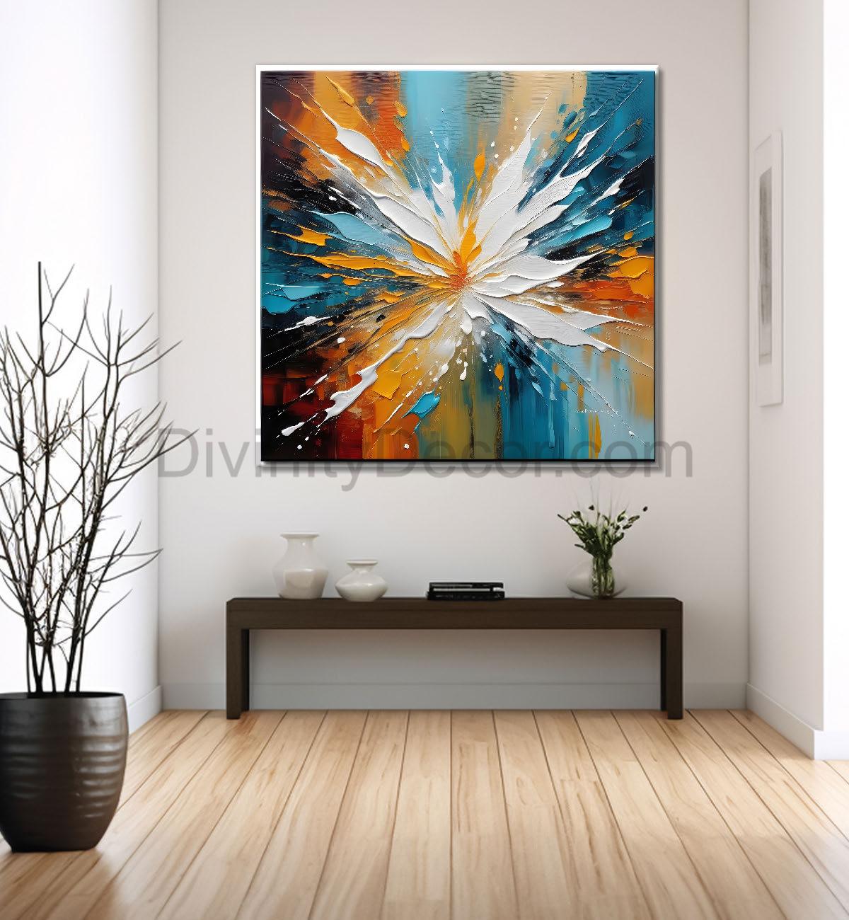 Colourful textured painting Canvas Painting 24X24- Nature Art -S-12