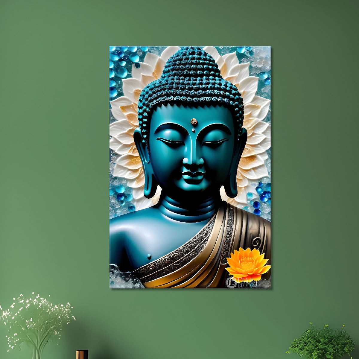 Blue buddha with white background  - Buddha-V-60