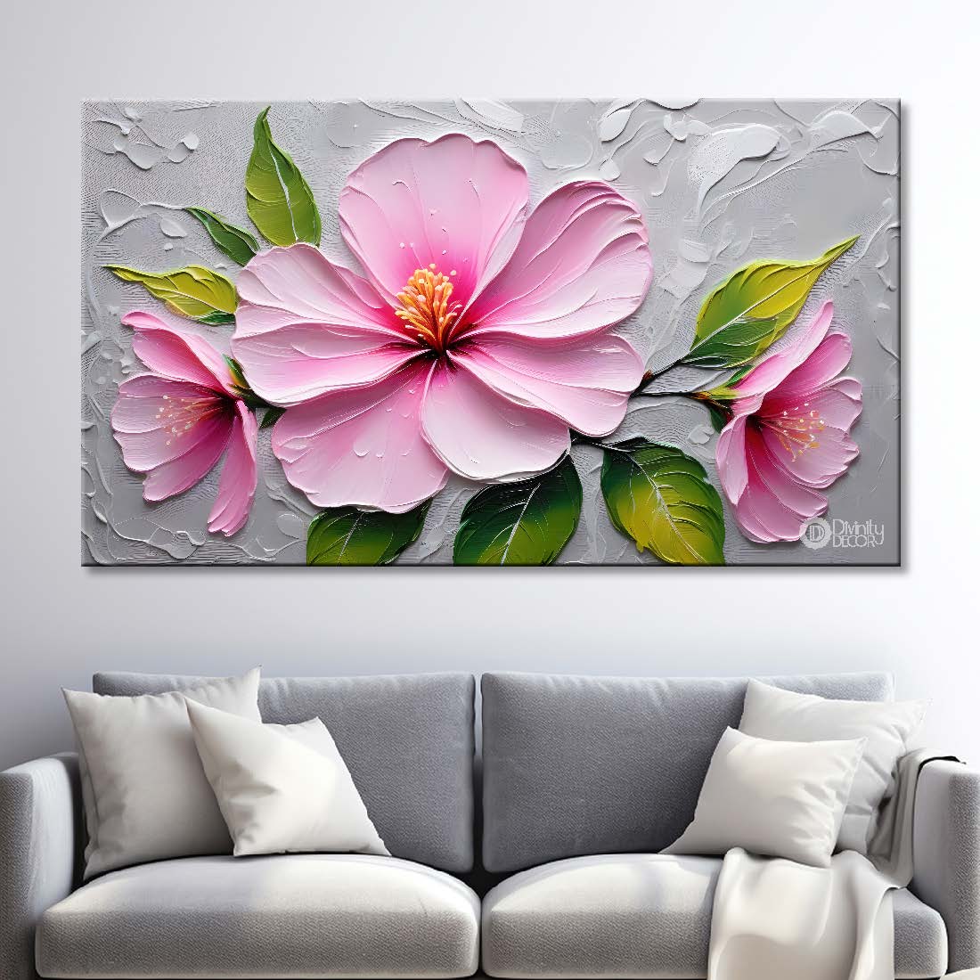 Pink flower with light painting- Design - Flower-63