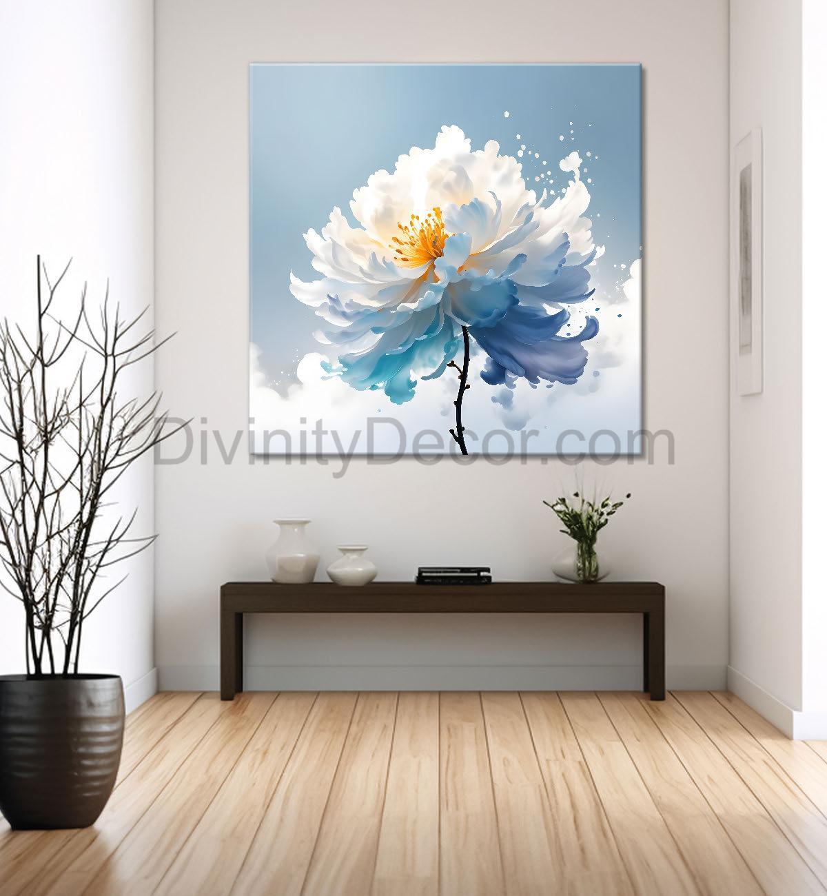 White tree in water colour painting  24X24  - Nature Art -S-94