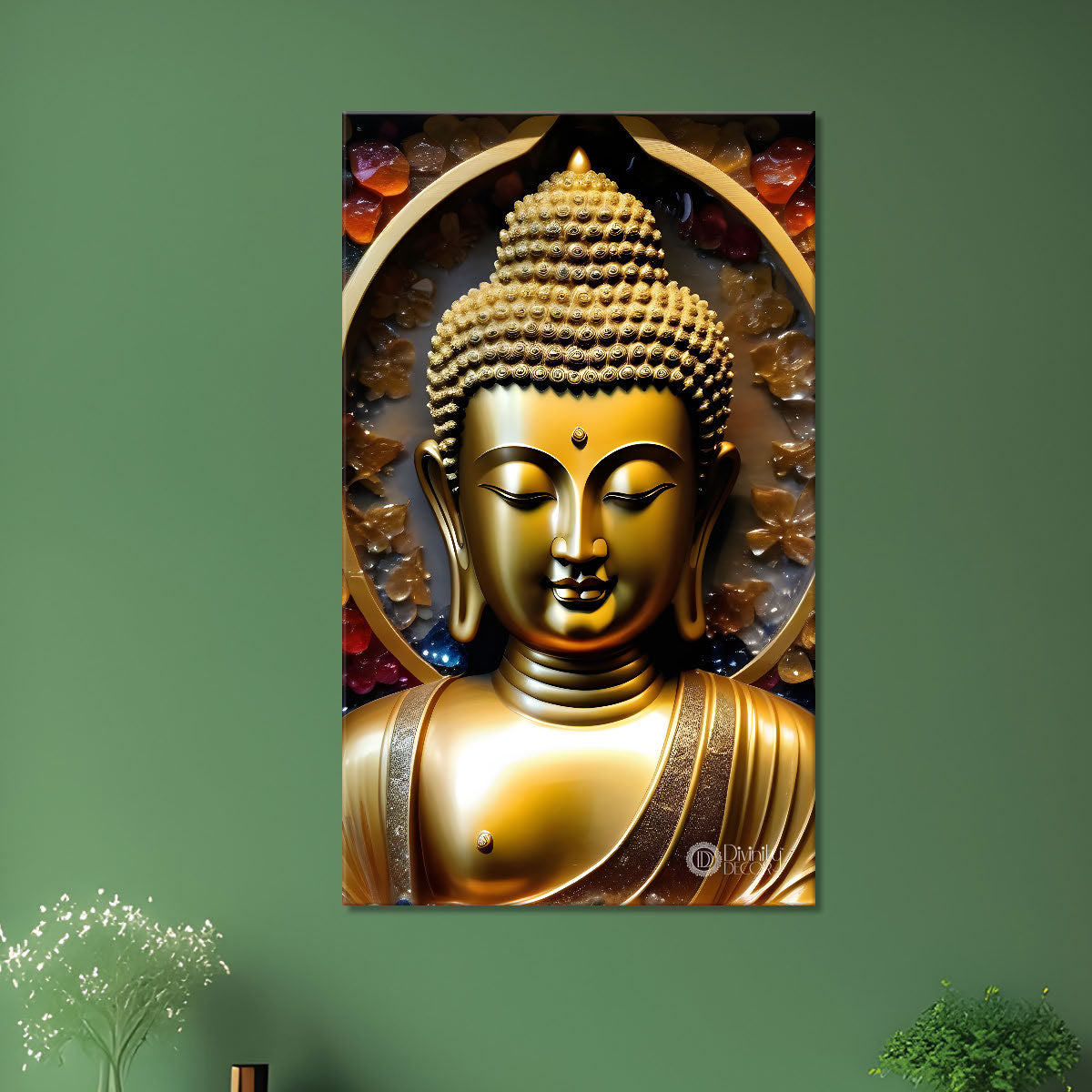 Goden buddha textured painting - Buddha-V-103