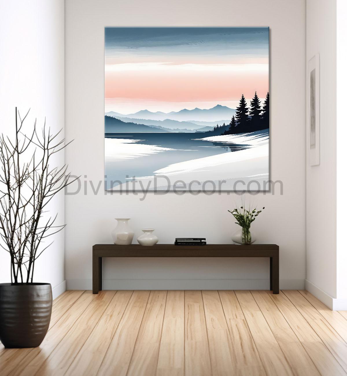 Beach with sea water colour painting - Nature Art -S-104