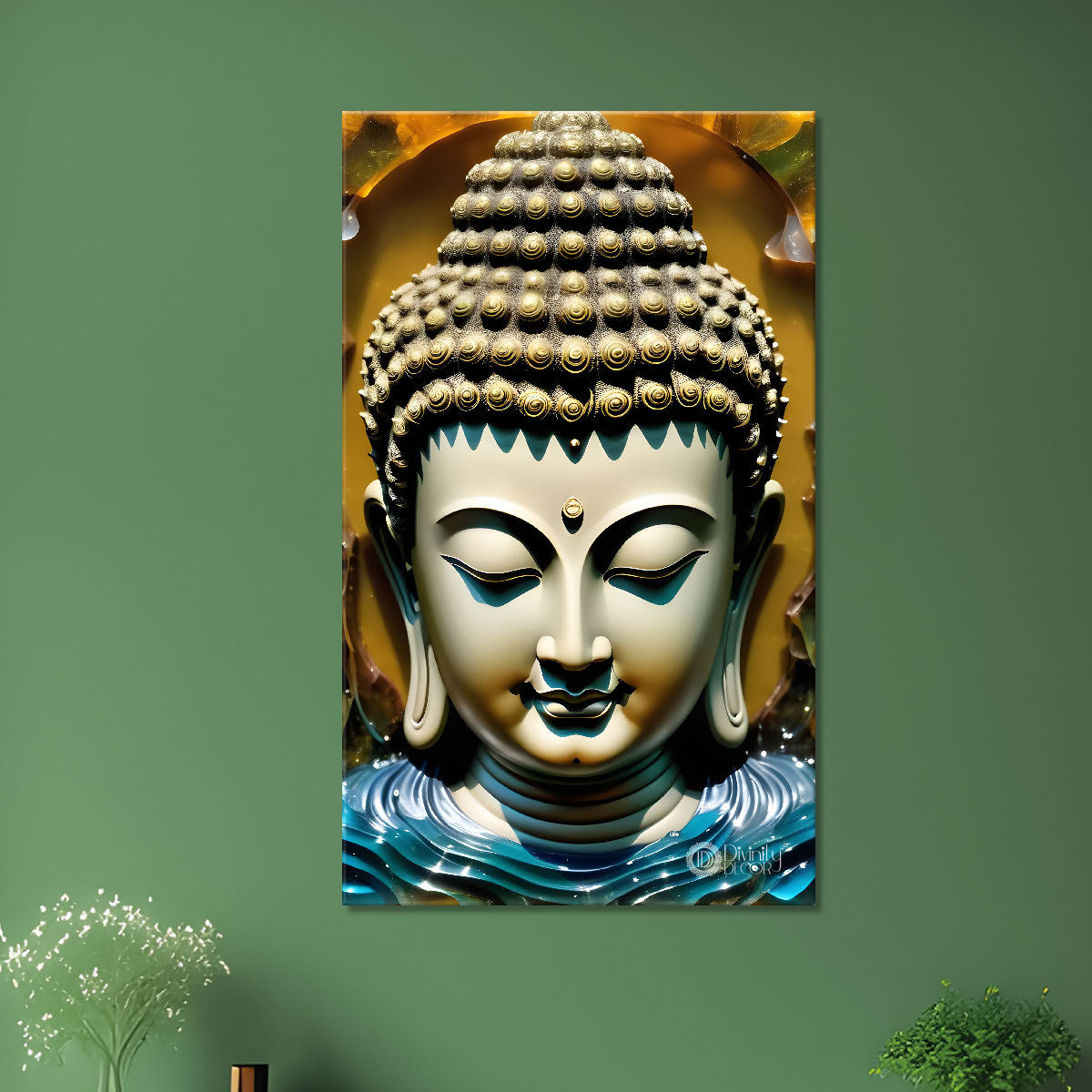 White textured buddha face  - Buddha-V-112
