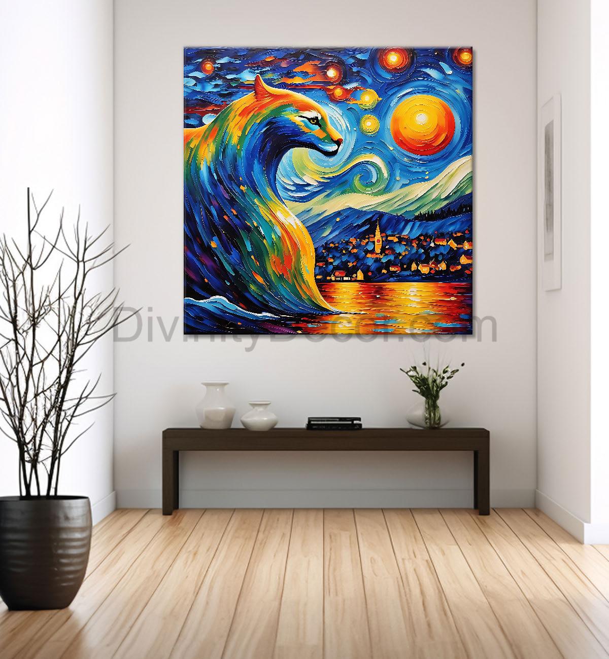 Colourful textured painting   - Nature Art -S-114