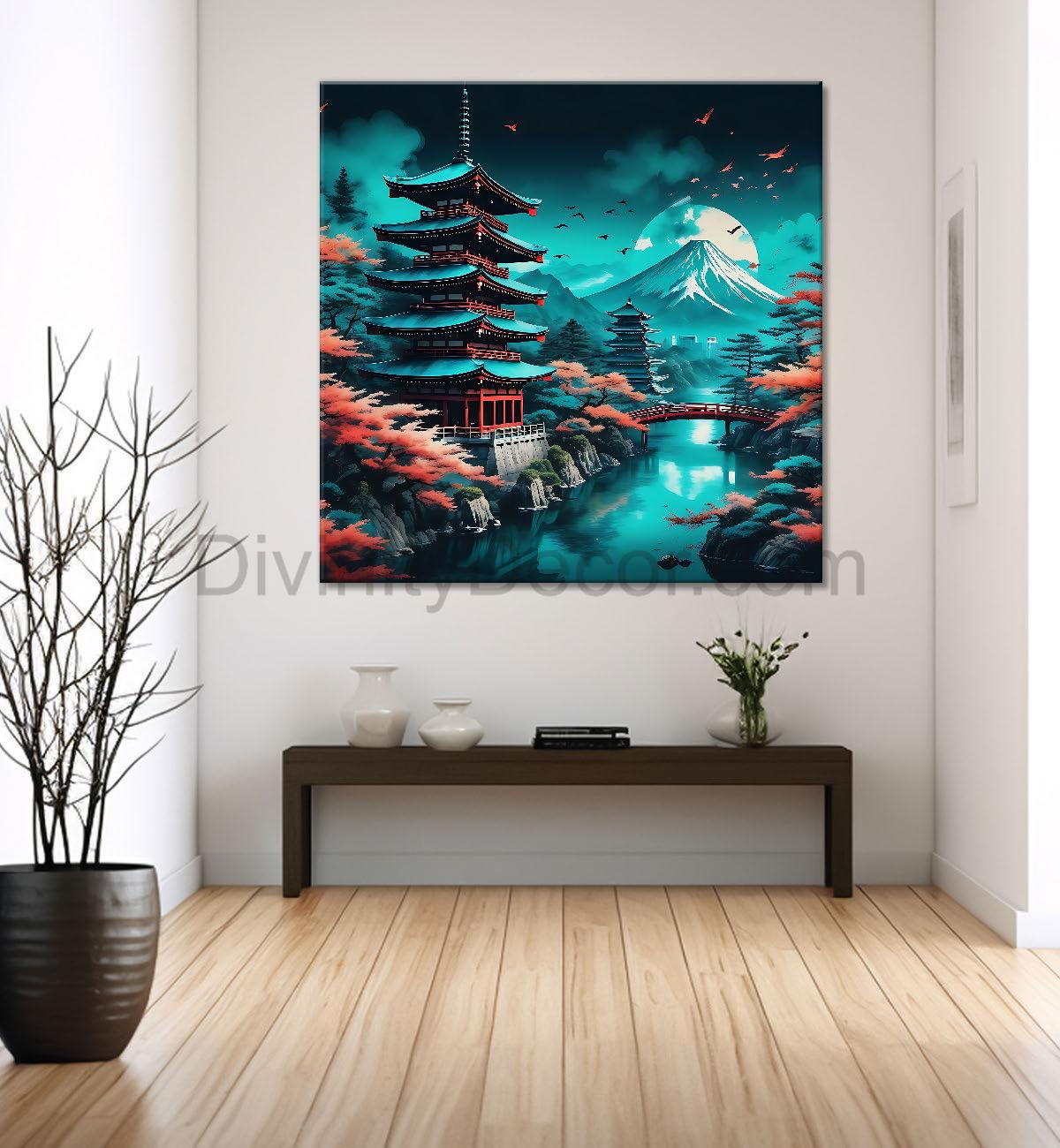 Tree with mountains painting 24X24- Nature Art -S-130