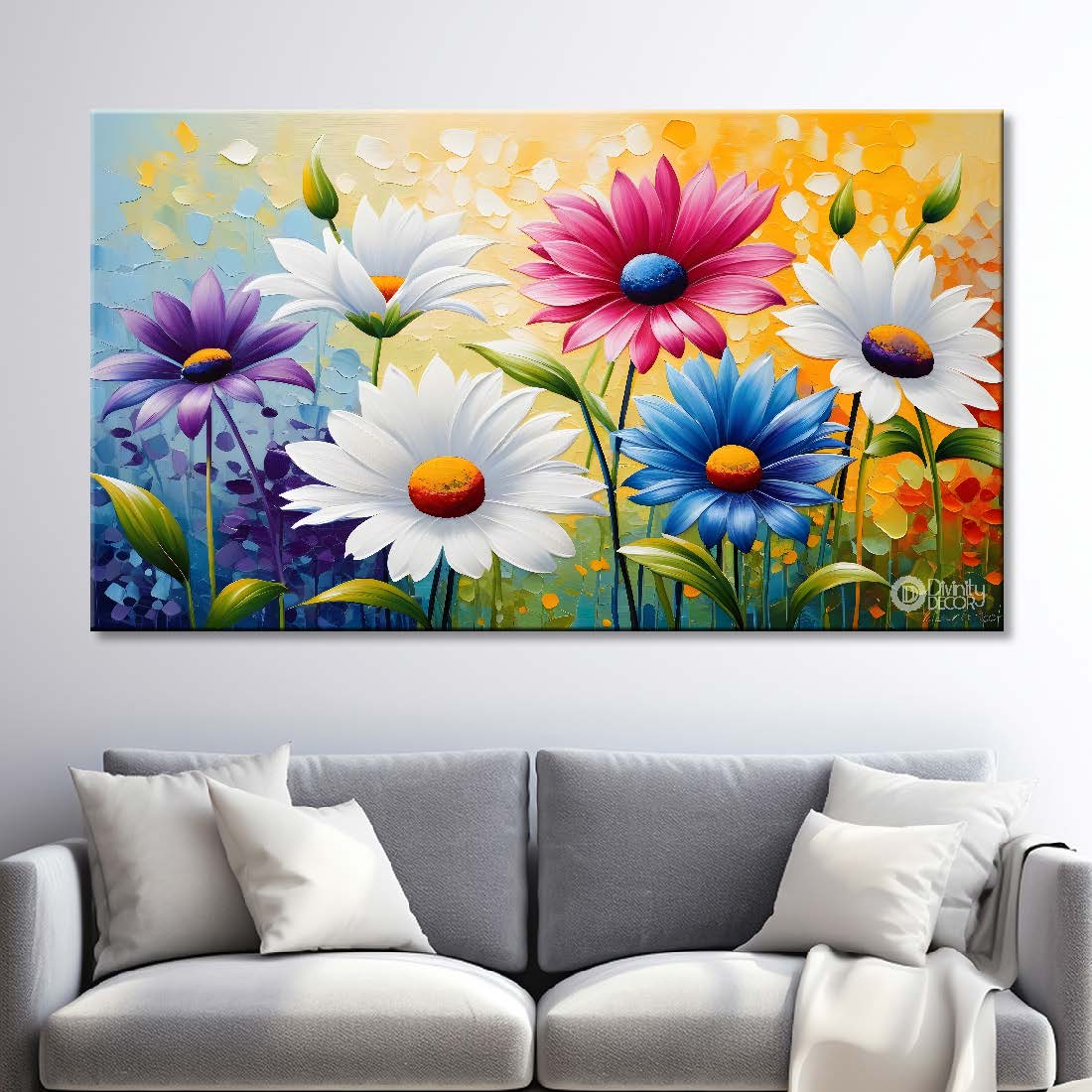 Colorful flowers with light background- Design - Flower-167