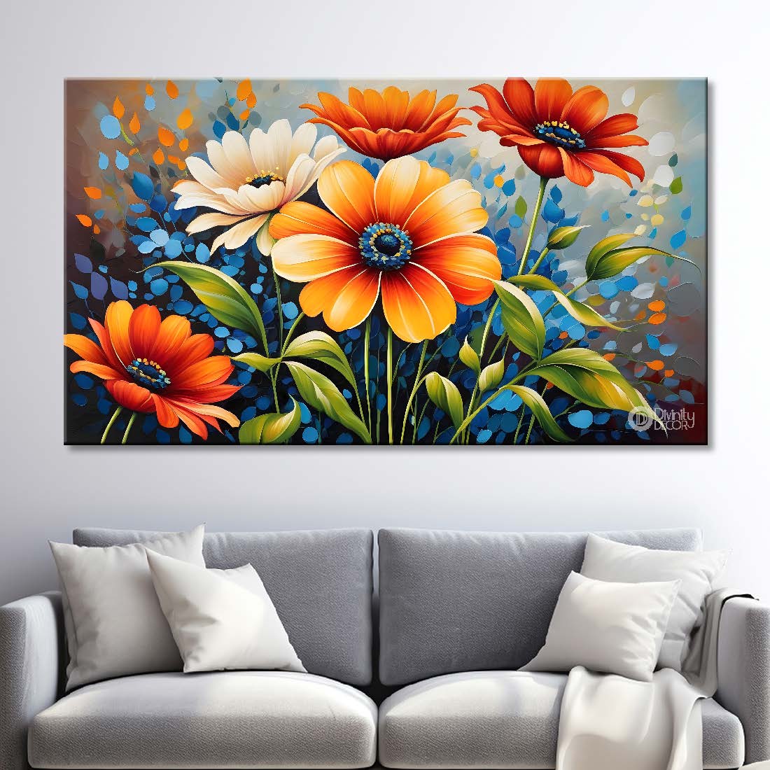 Colorful flowers in light background- Design - Flower-207