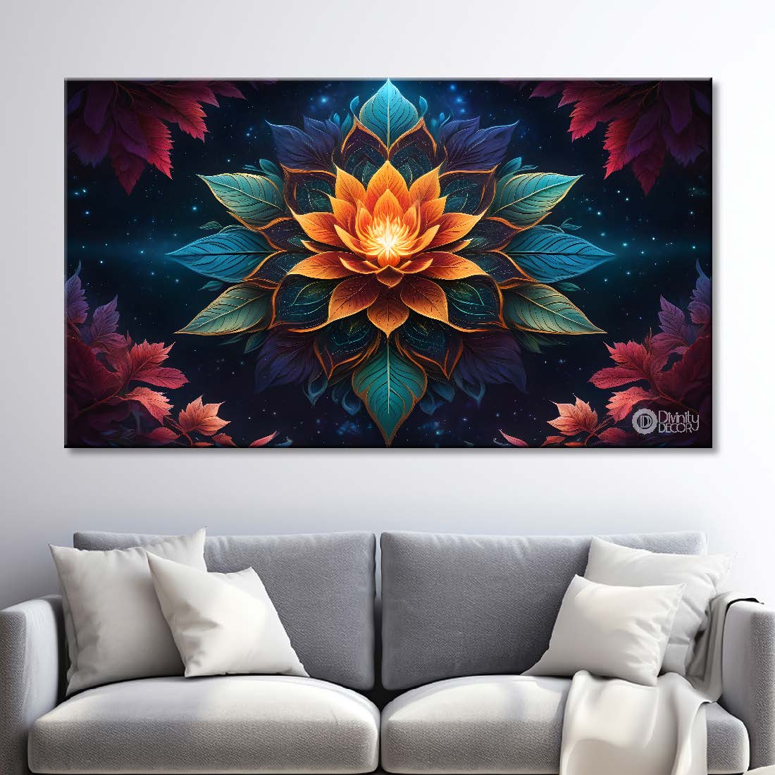 Orange flower in dark background- Design - Flower-211