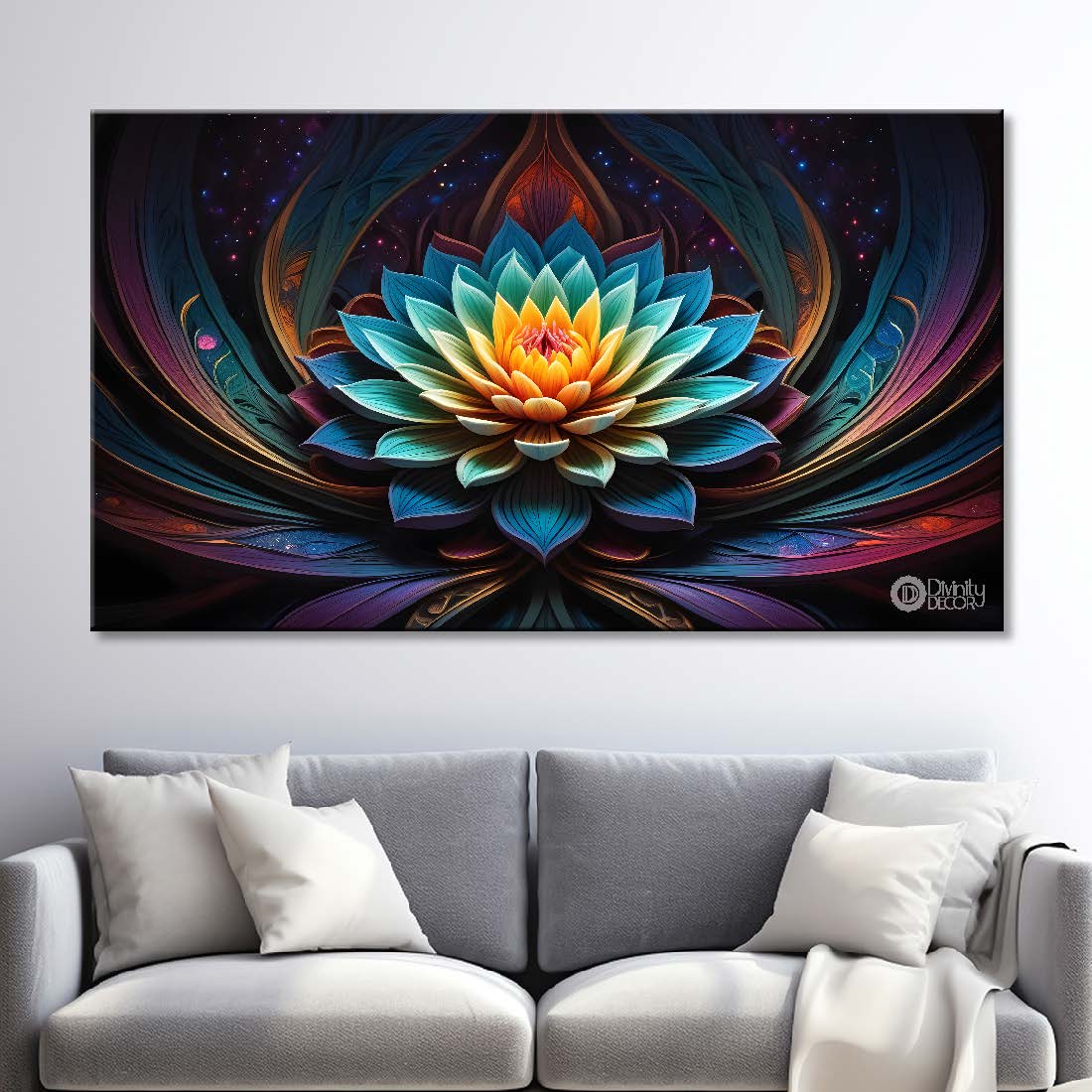 Blue flower in dark background- Design - Flower-221