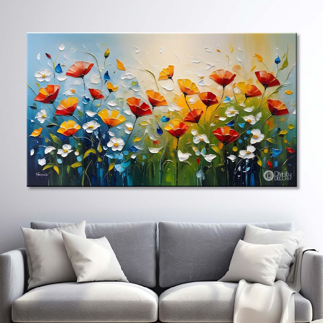 Orange flowers in light background- Design - Flower-229