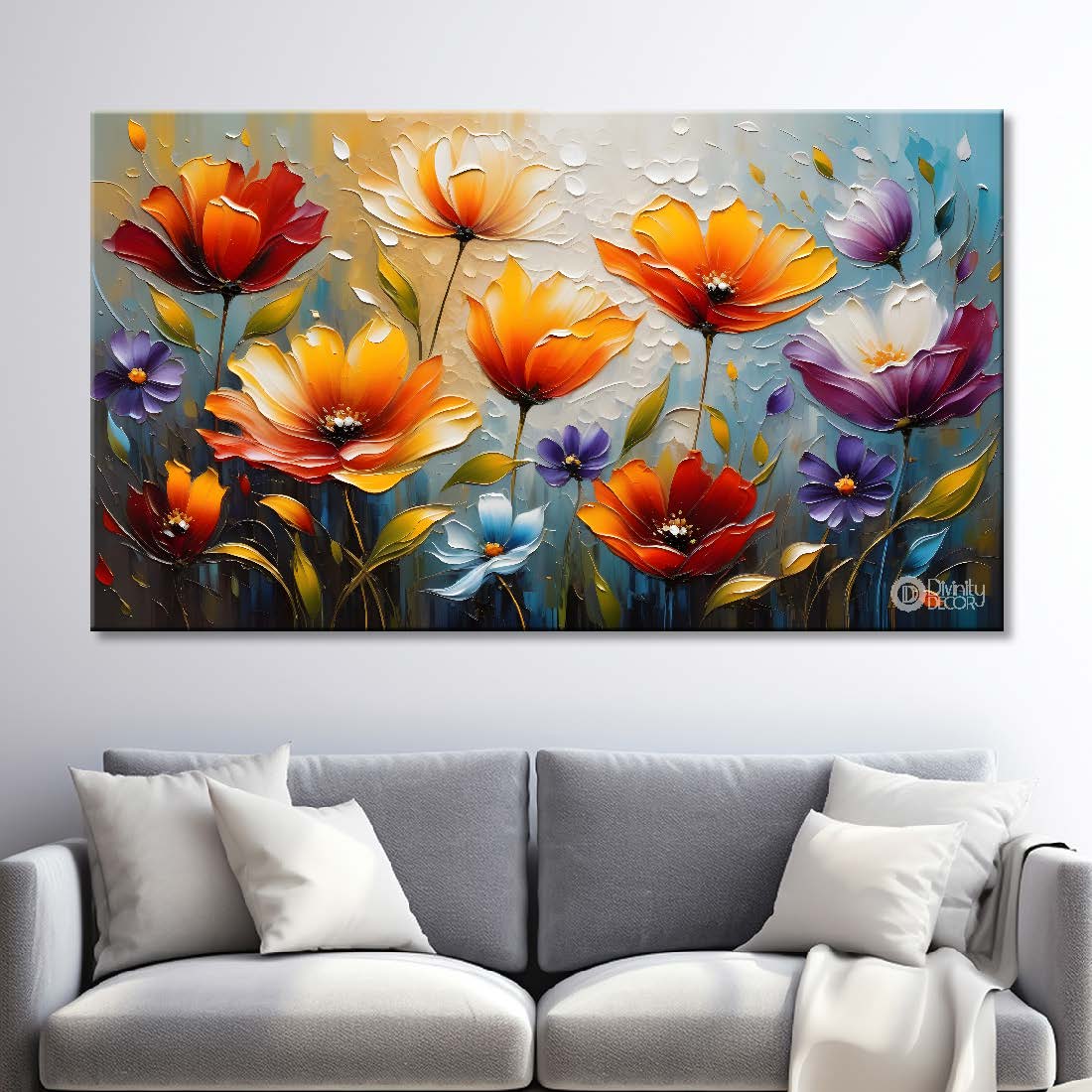 Orange flowers with the light background- Design - Flower-237